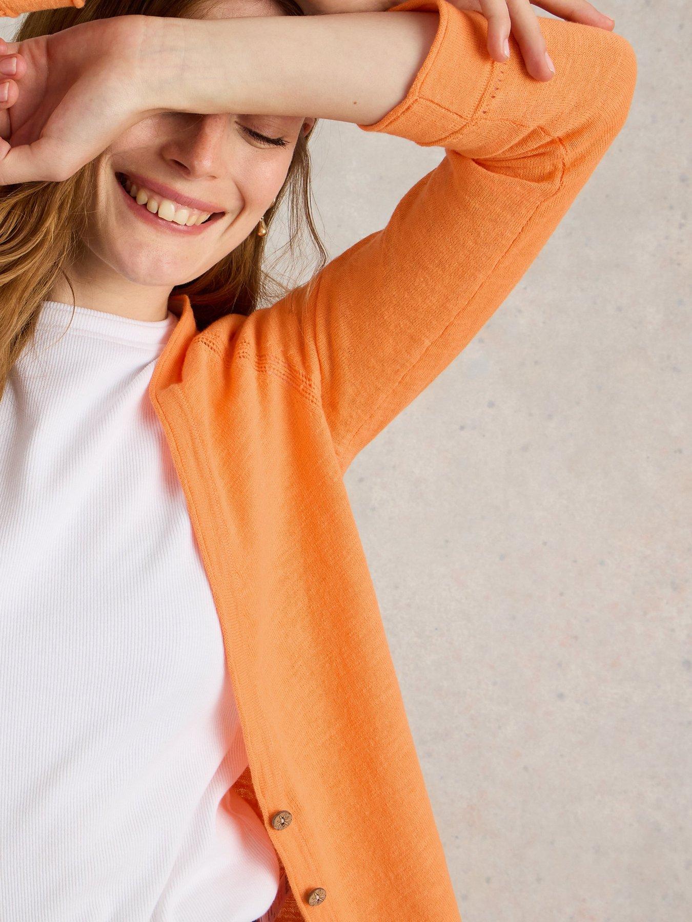 White stuff orange cardigan top