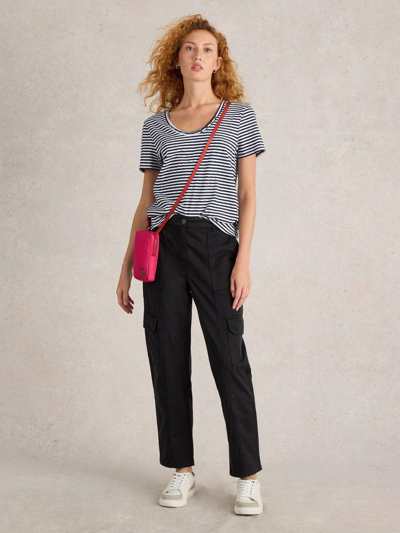 undefined Nadia Striped Scoop T-Shirt - White
