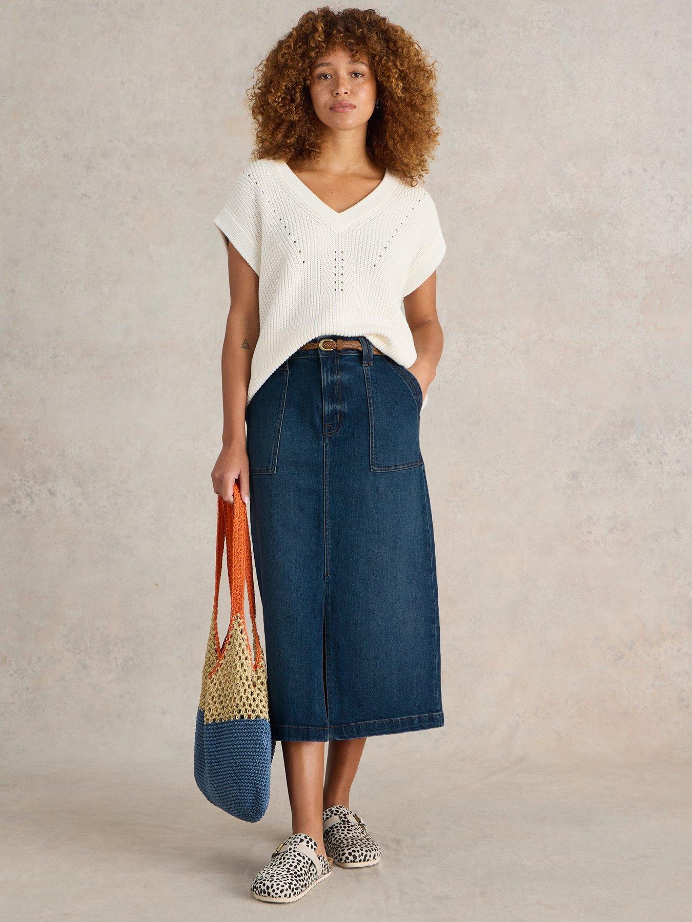 Maren Denim Midi Skirt Blue