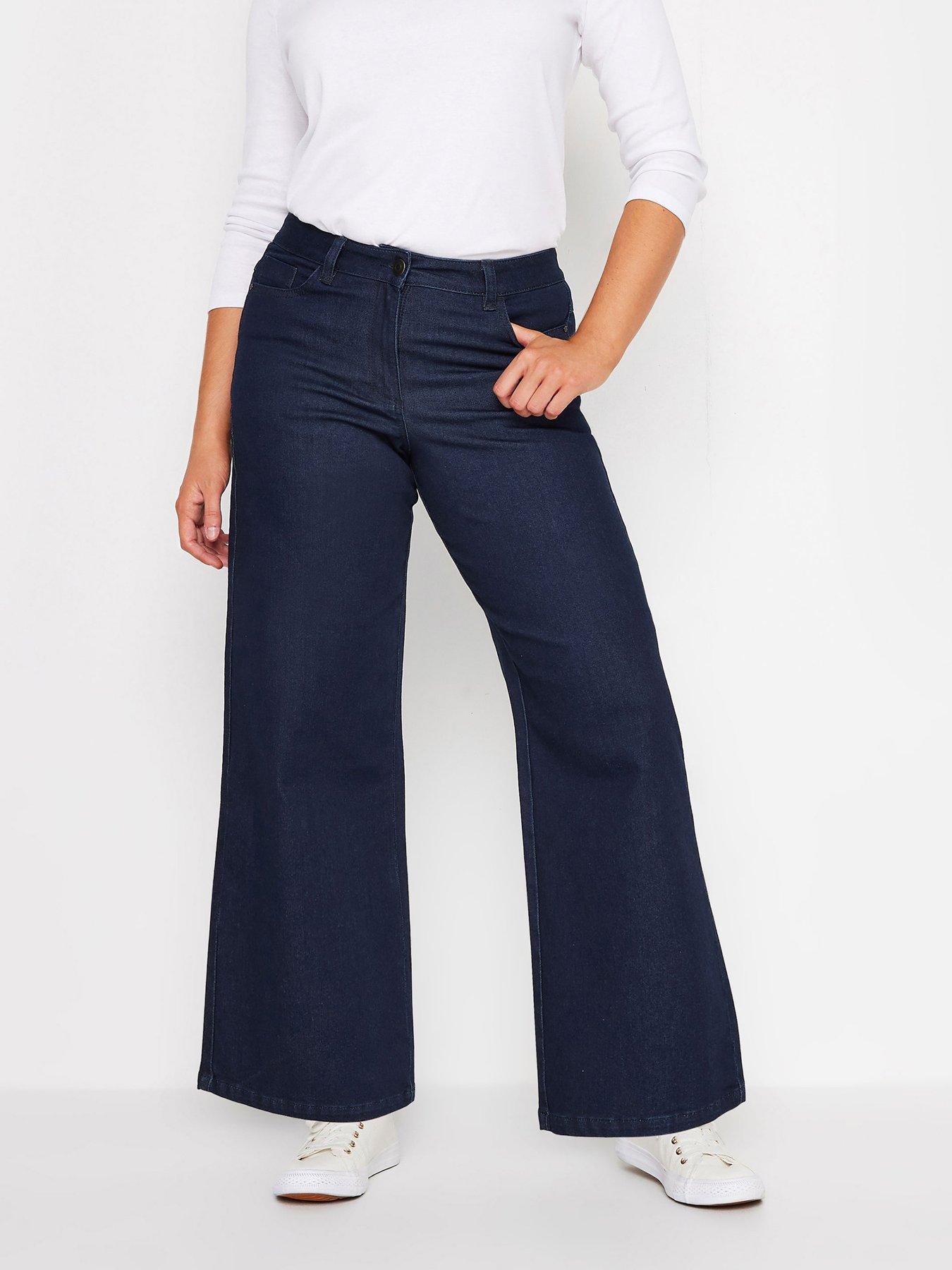Image 1 of 4 of M&Co Petite Wide Leg Jeans - Blue