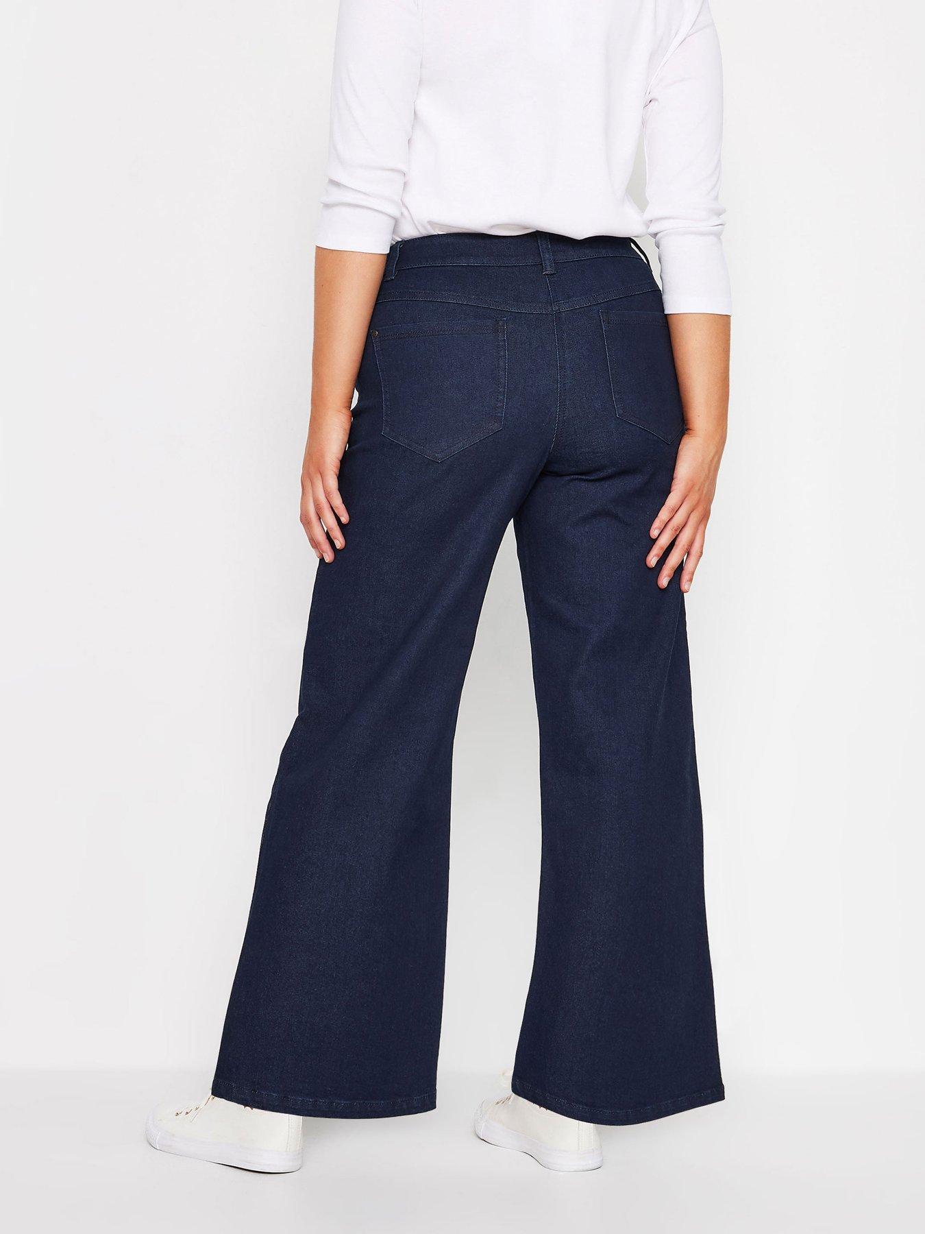 Image 2 of 4 of M&Co Petite Wide Leg Jeans - Blue