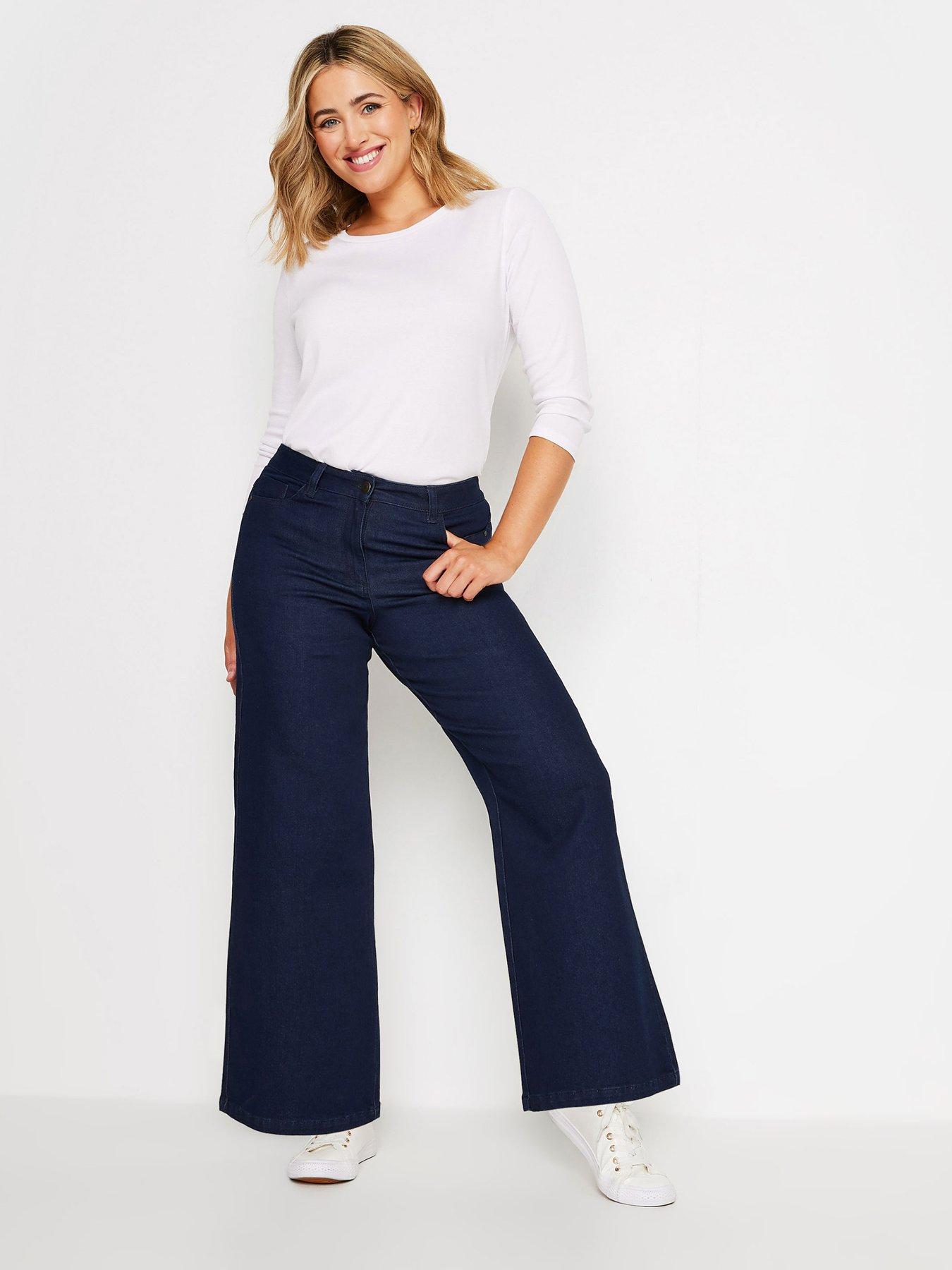 Image 3 of 4 of M&Co Petite Wide Leg Jeans - Blue
