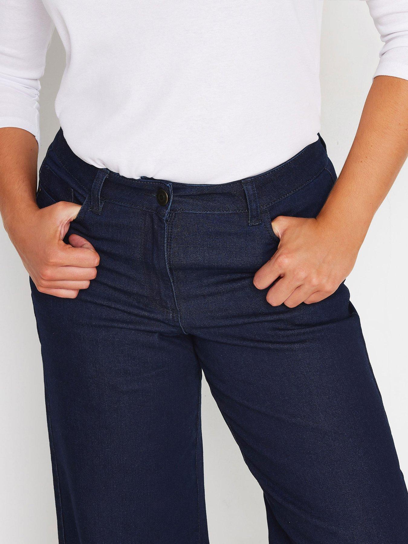 Image 4 of 4 of M&Co Petite Wide Leg Jeans - Blue
