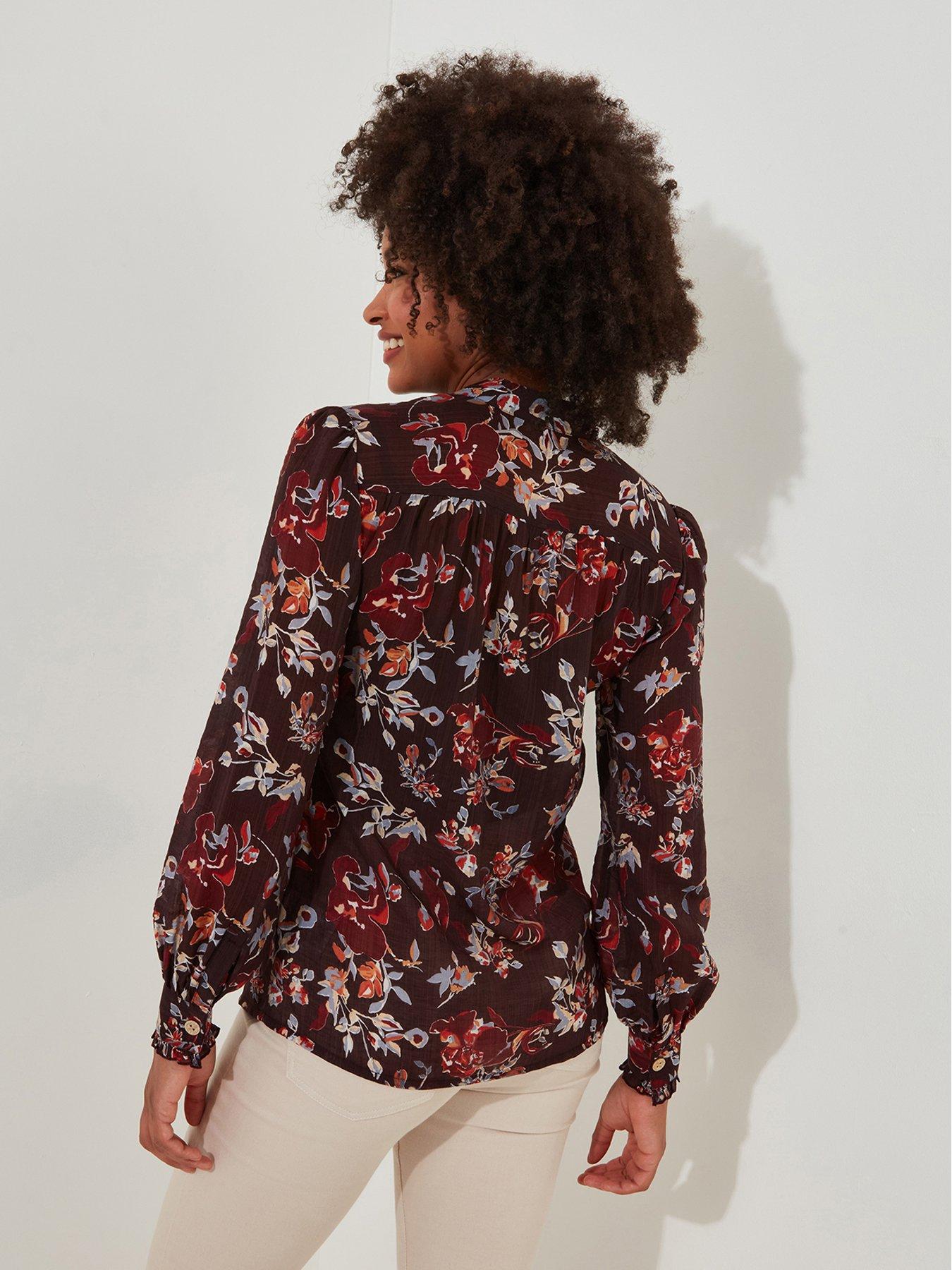 Make A Statement Keyhole Jersey Print Top