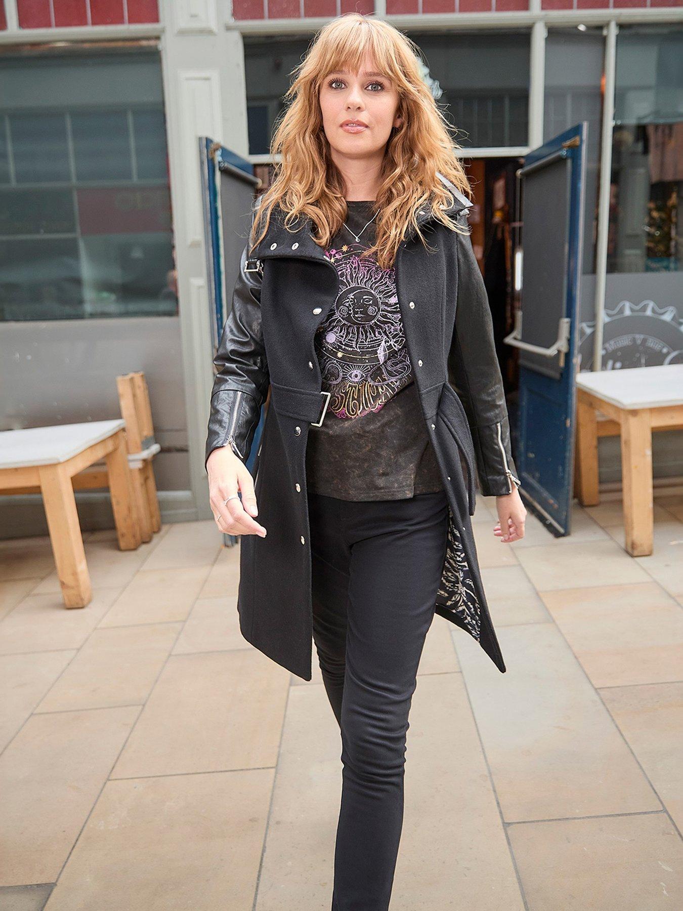 Joe Browns Black Longline Biker Jacket