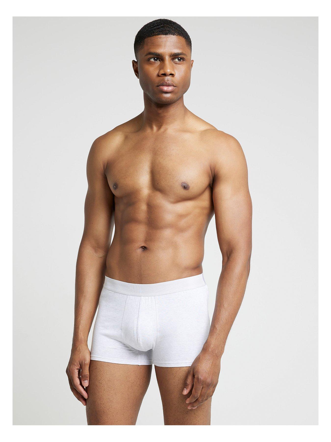 River Island Plain Wb 4 Pack Trunks - Grey