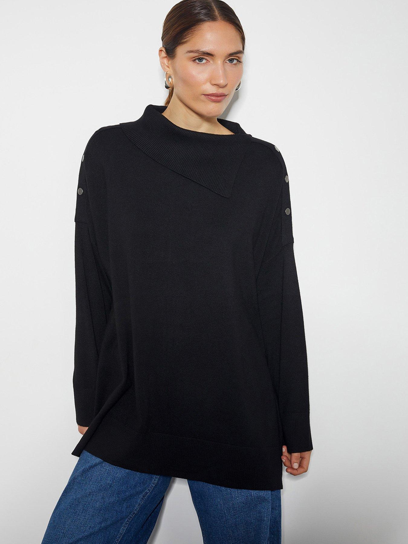 Image 1 of 5 of Monsoon Beth Button Jumper - Black
