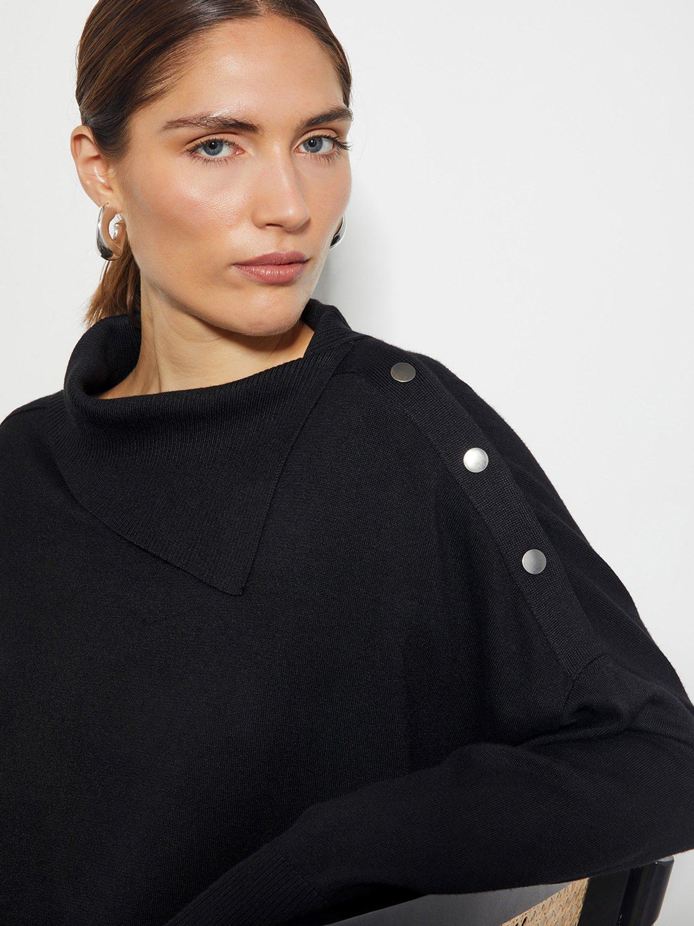 Image 4 of 5 of Monsoon Beth Button Jumper - Black