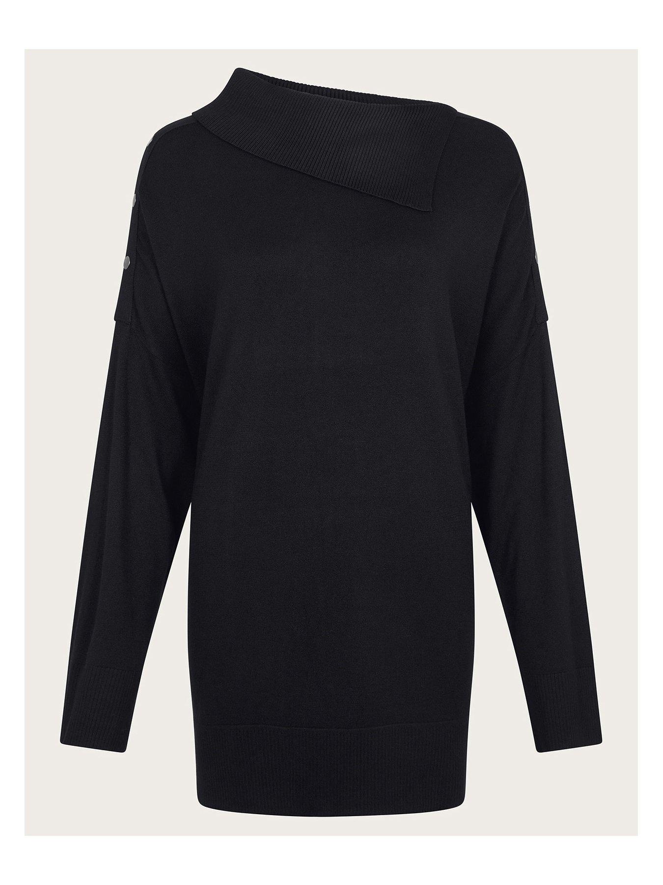 Image 5 of 5 of Monsoon Beth Button Jumper - Black