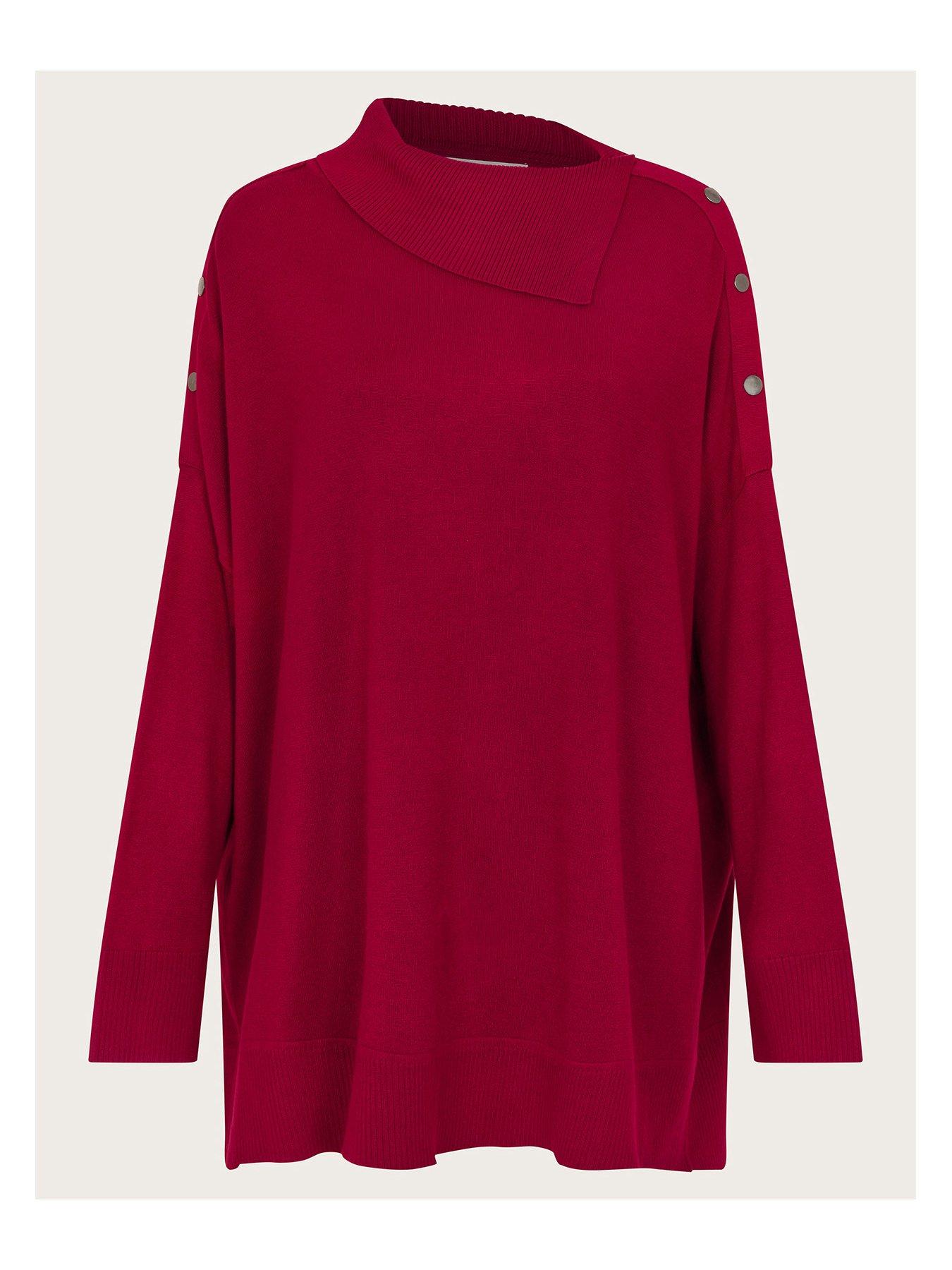 Image 6 of 6 of Monsoon Beth Button Jumper - Red