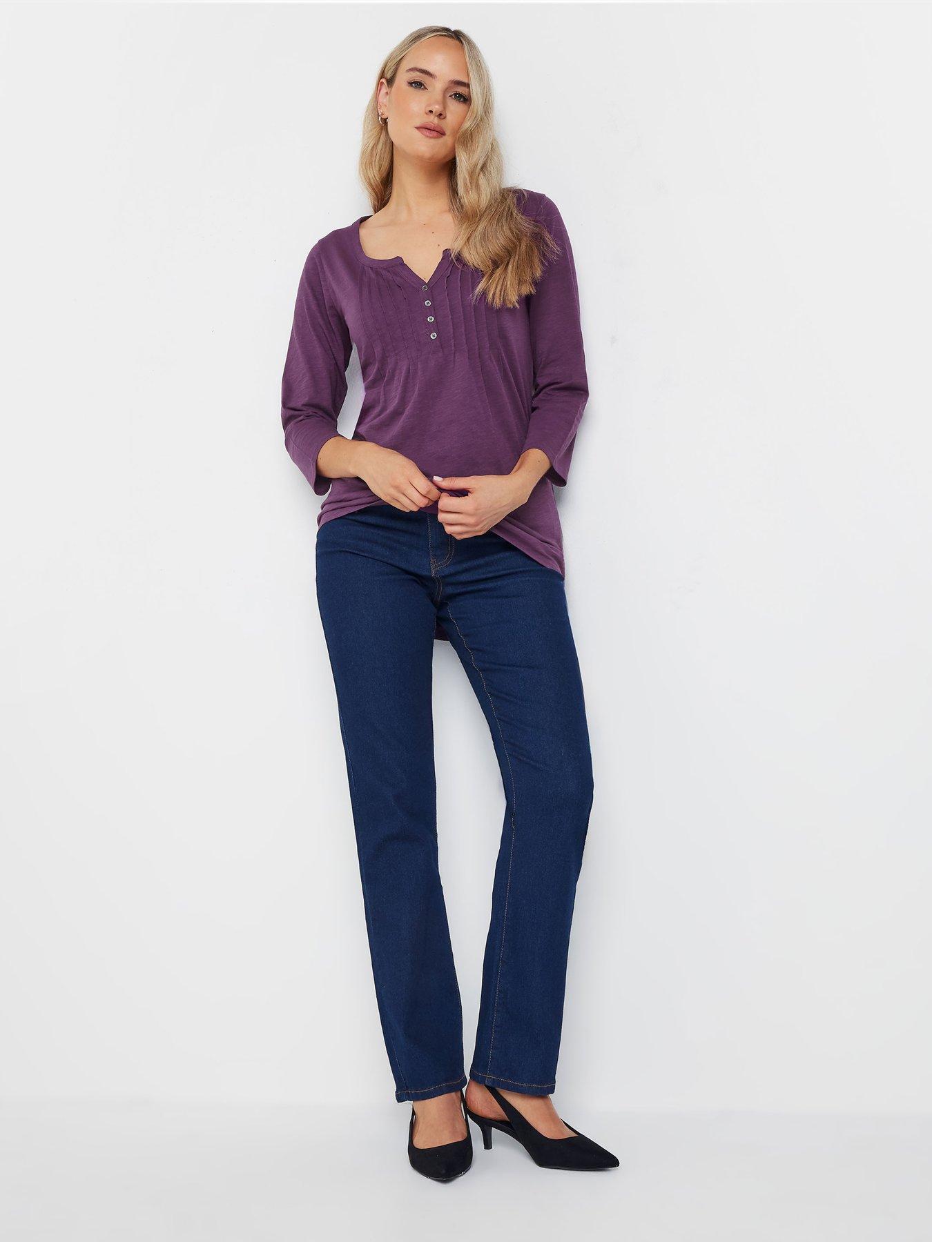 Image 3 of 4 of Long Tall Sally 2 Pack 3/4 Sleeve Pintuck Top - Multi