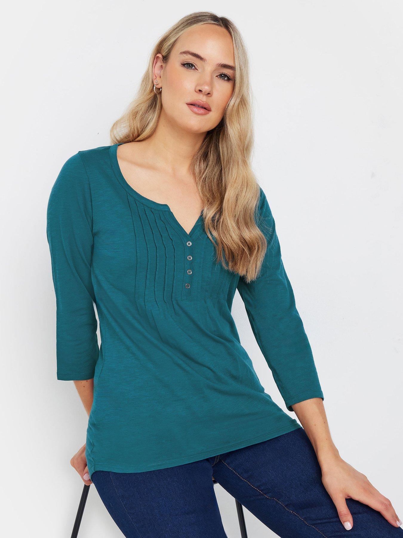 Image 4 of 4 of Long Tall Sally 2 Pack 3/4 Sleeve Pintuck Top - Multi