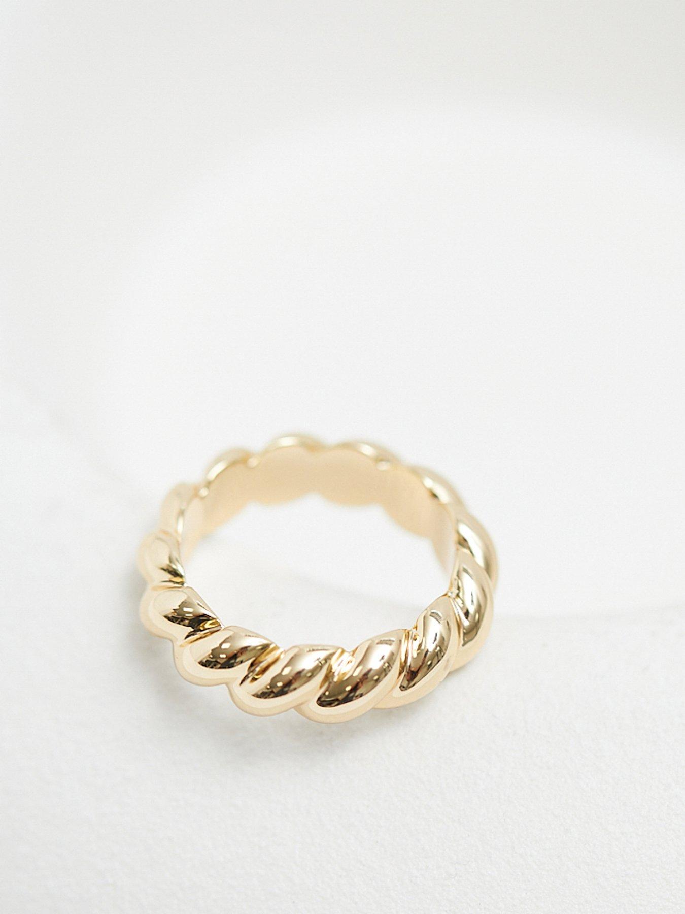 Product photograph of Jon Richard Gold Plated Polished Twisted Ring from very.co.uk