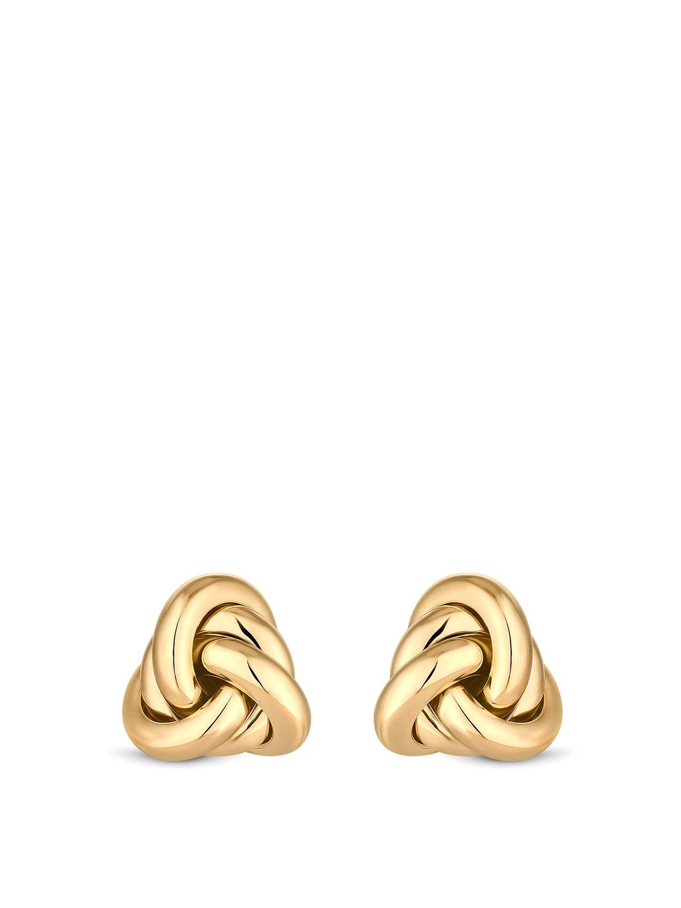 Product photograph of Jon Richard Vintage Inspired Gold Plated Knot Stud Earrings from very.co.uk