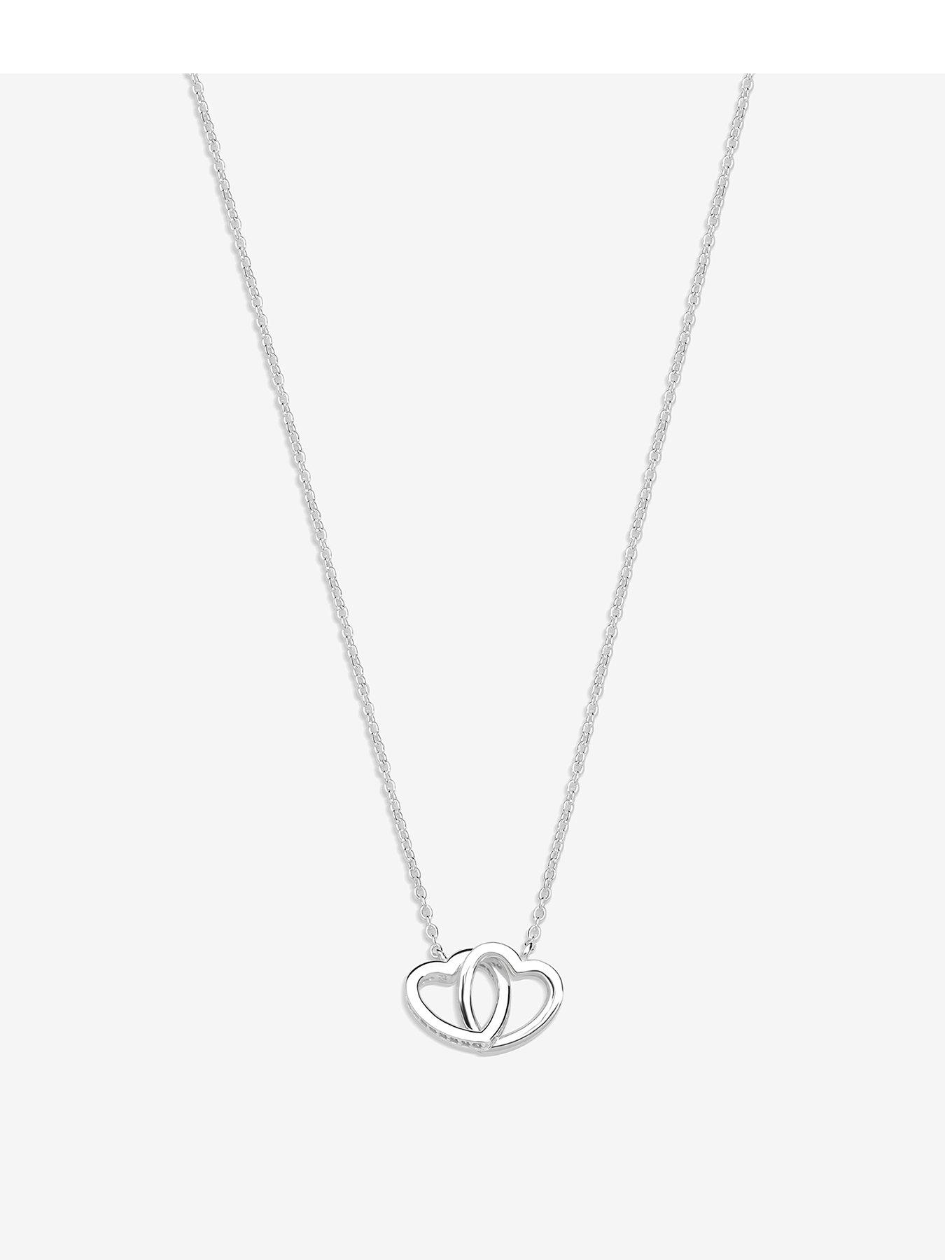 undefined Sterling Silver 925 Interlink Heart Necklace