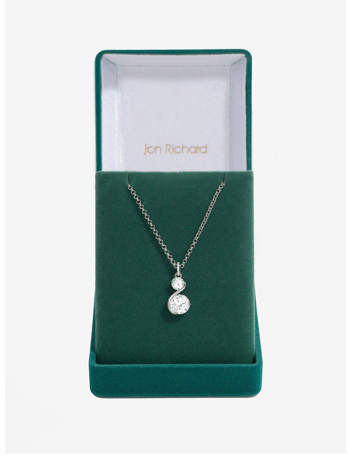 Product photograph of Jon Richard Rhodium Plated Infinity Pendant - Gift Box from very.co.uk