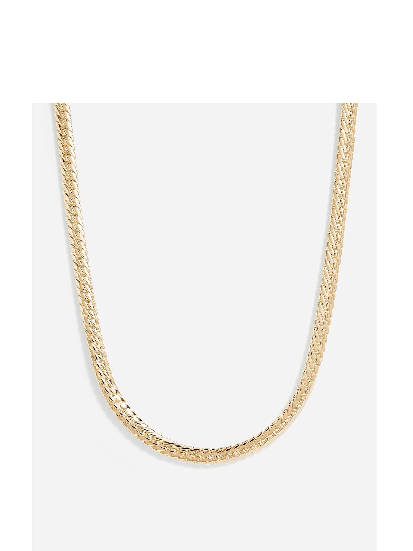 Product photograph of Jon Richard Gold Plate Herringbone Chain Necklace from very.co.uk