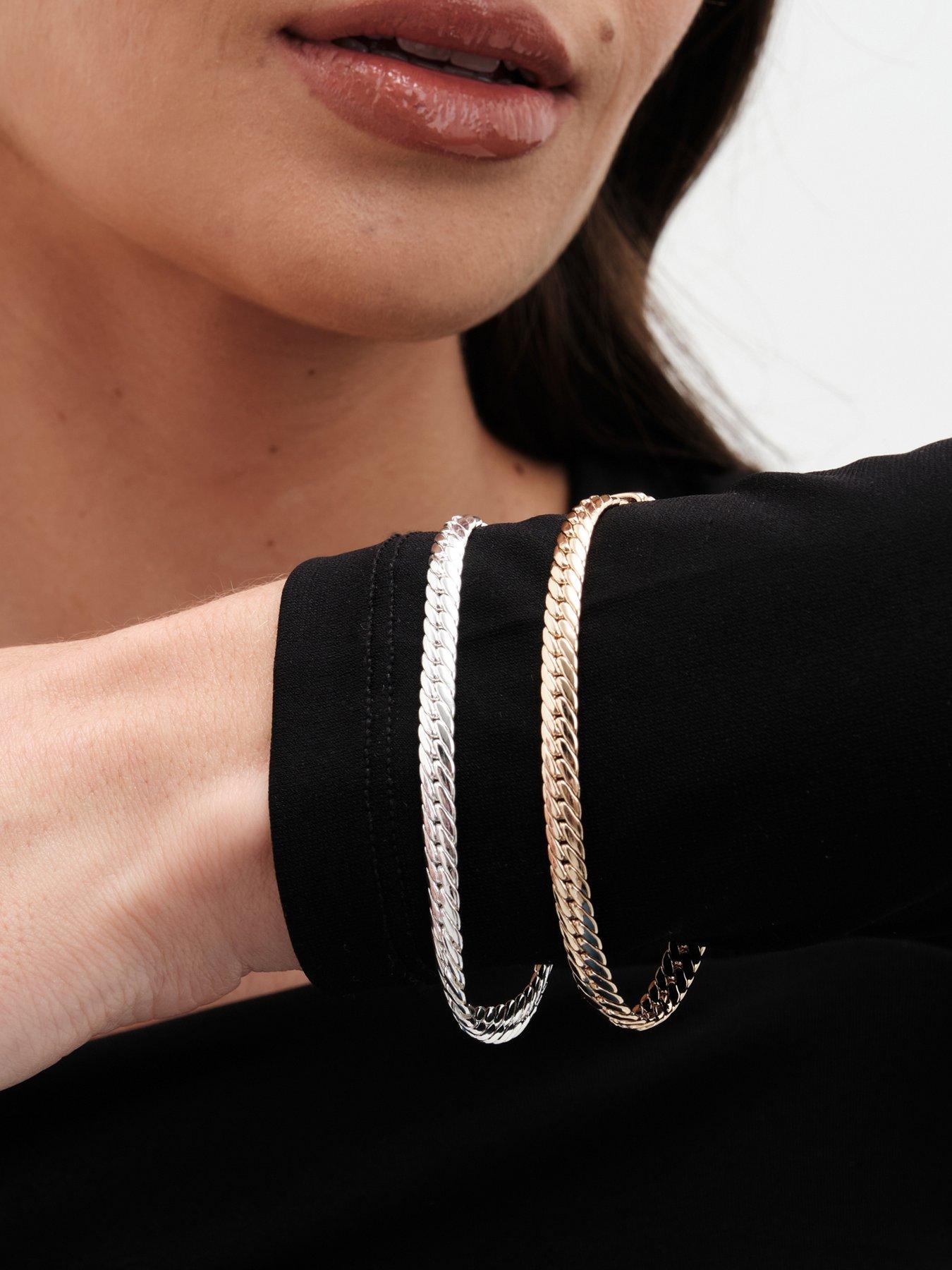 Image 4 of 4 of Jon Richard Gold Plated Herringbone Chain Bracelet