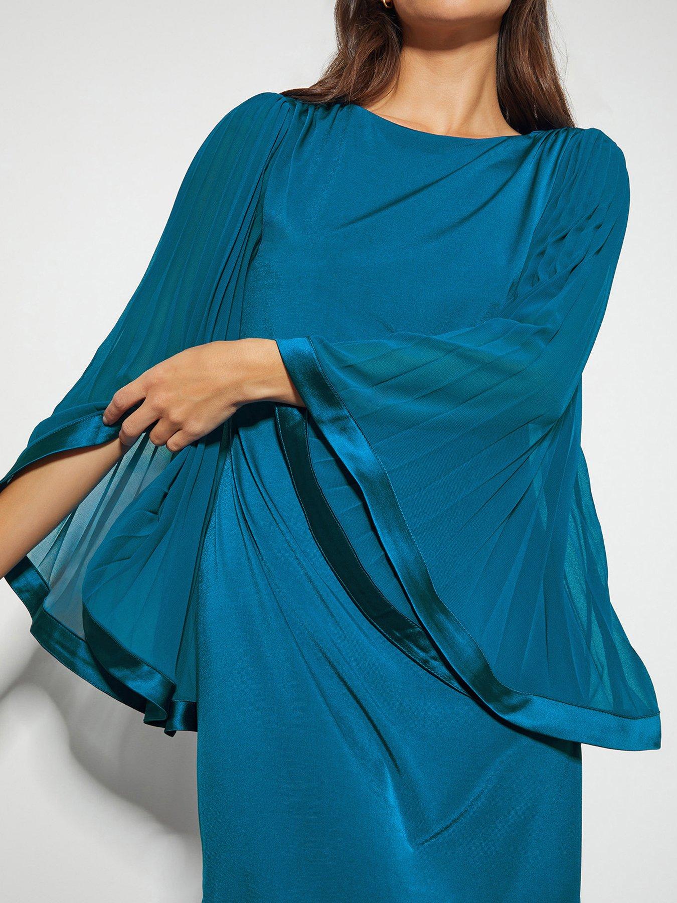 Monsoon Win Woven Jersey Tunic Dress - Blue | Very