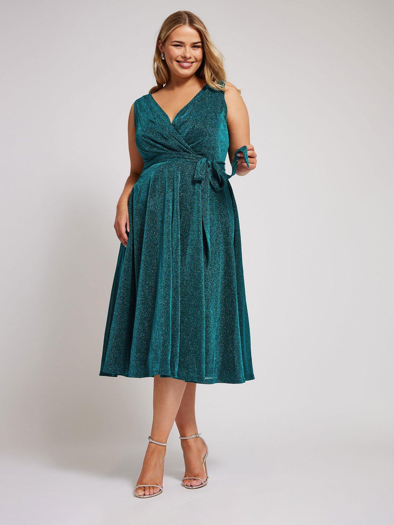 Plus size wrap skater dress hotsell