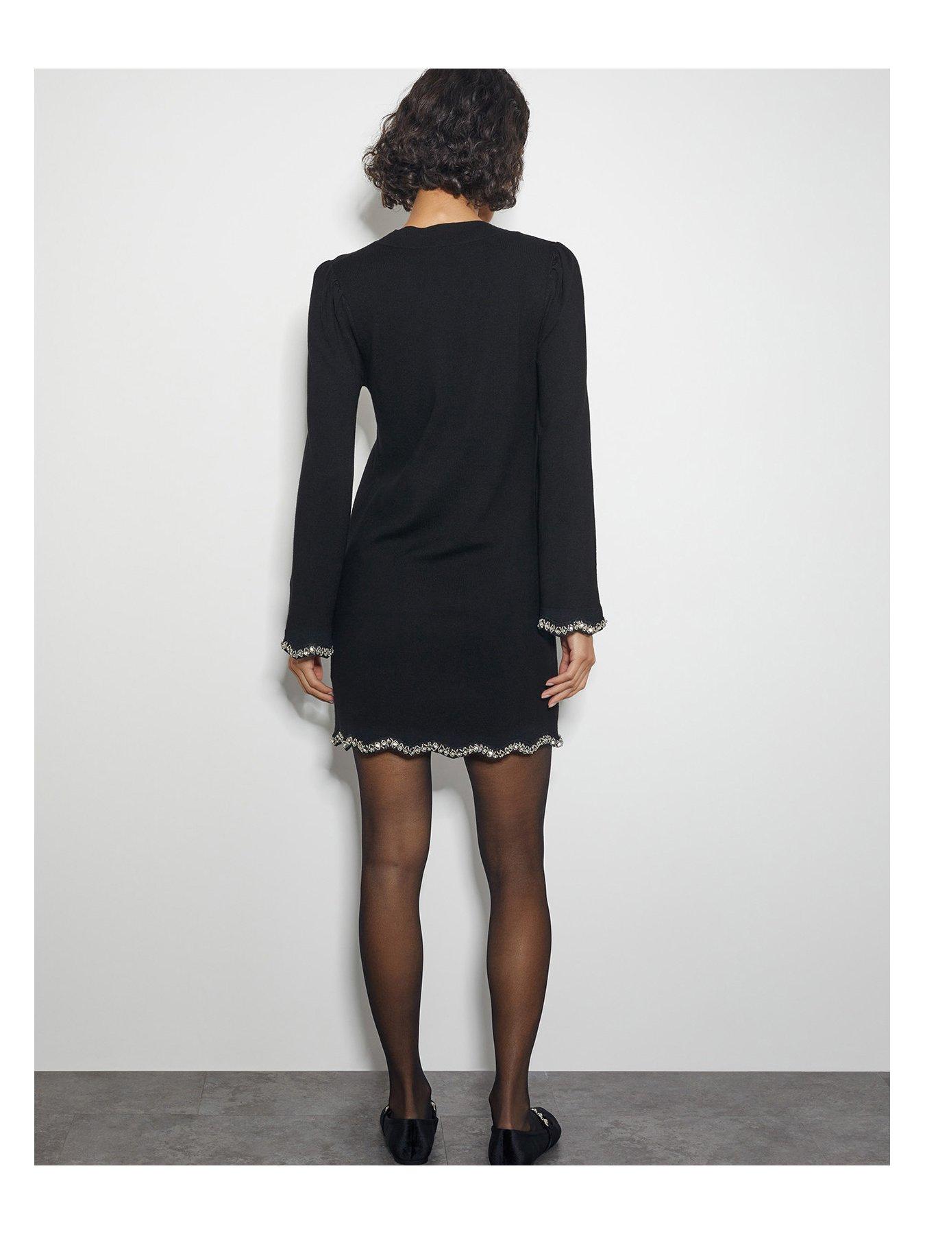 Monsoon Tia Trim Knit Dress - Black | Very