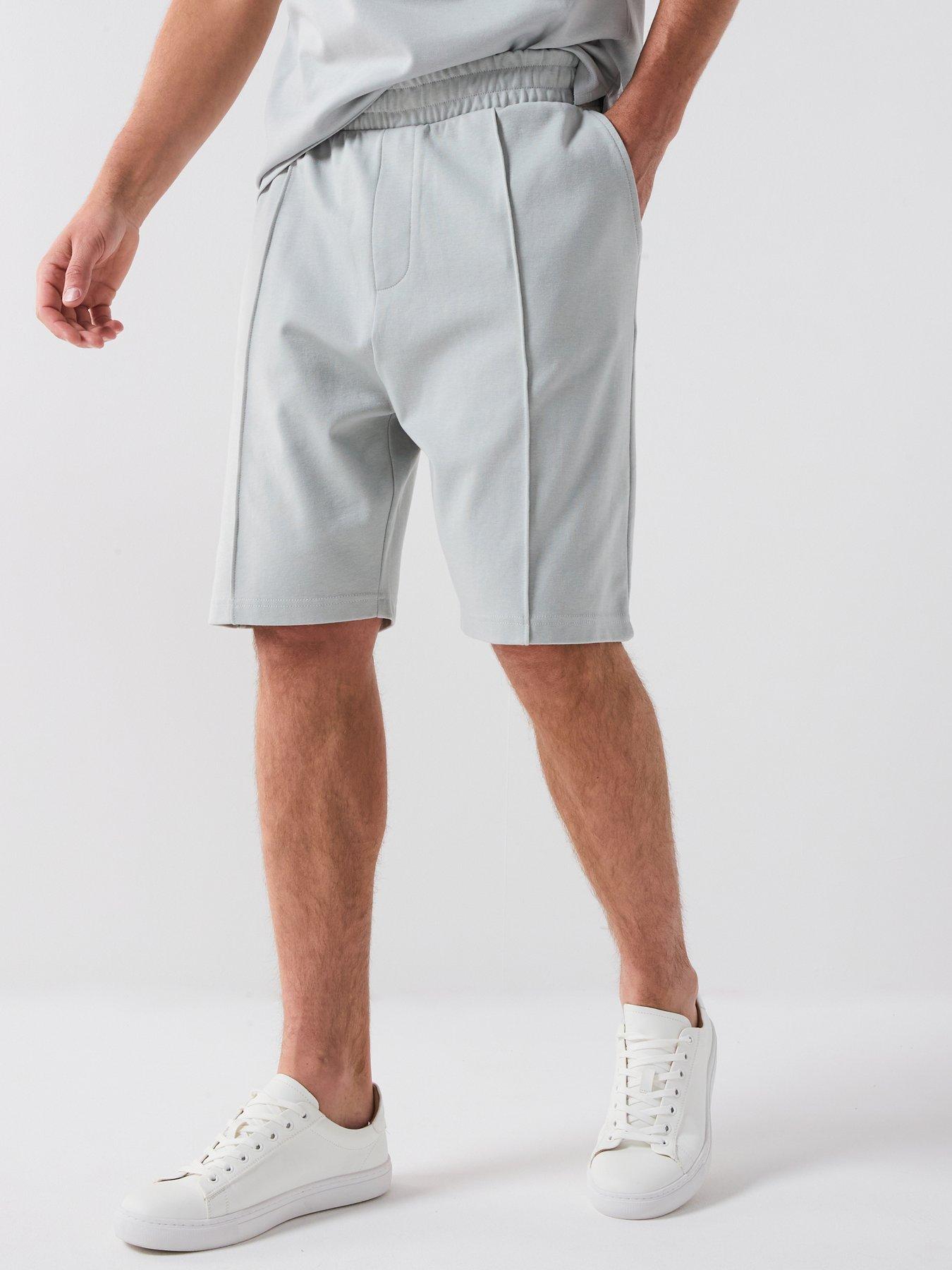 undefined Interlock Pleated Short - Light Grey