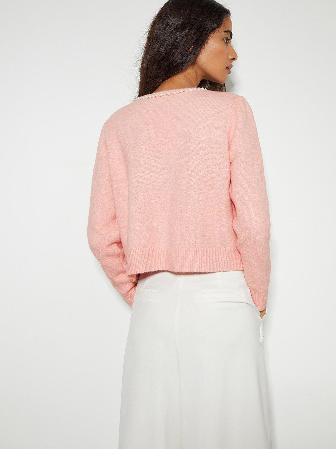 Monsoon Pia Pearl Cardigan Pink Very