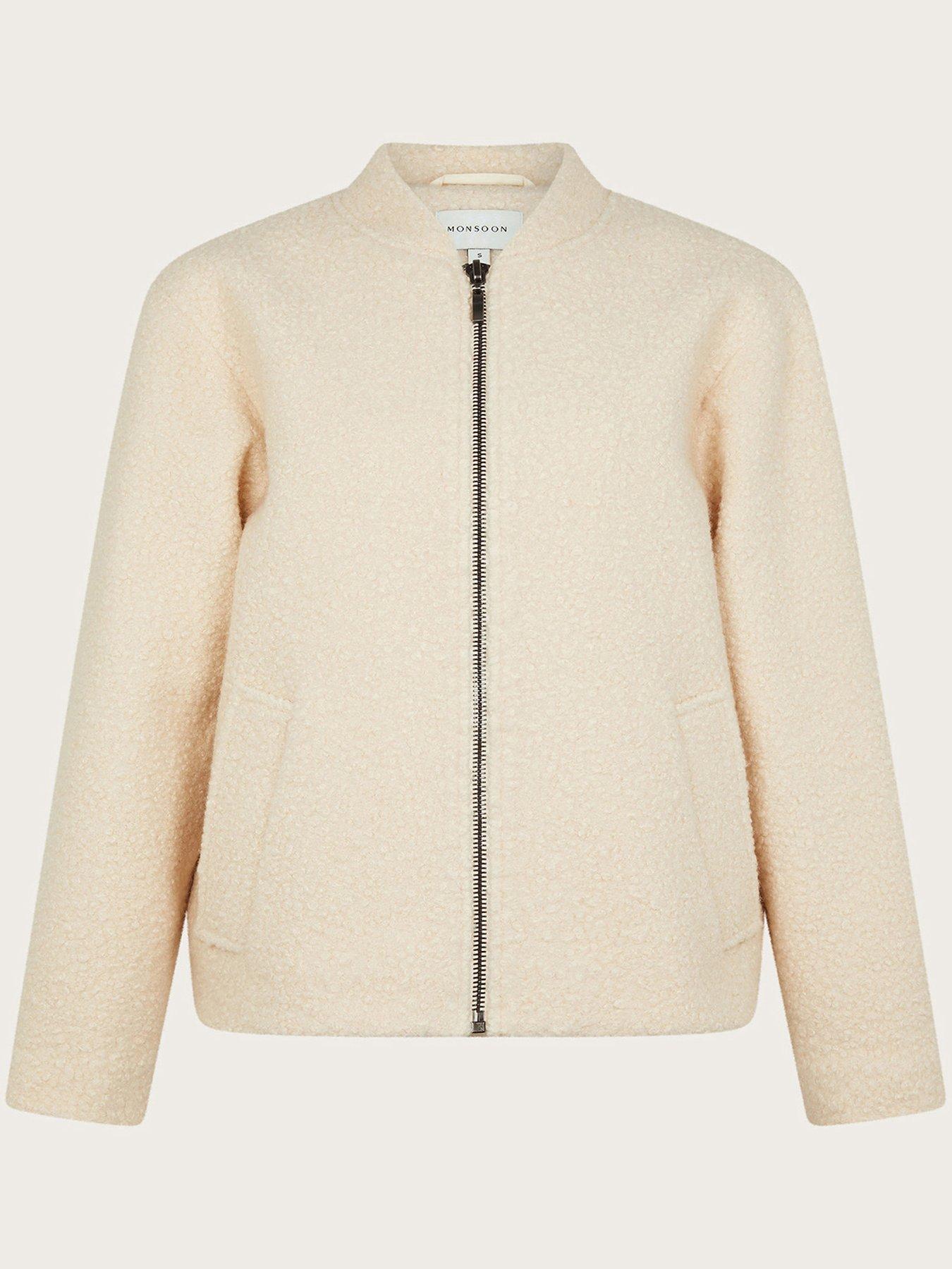 Jade Boucle Bomber Jacket