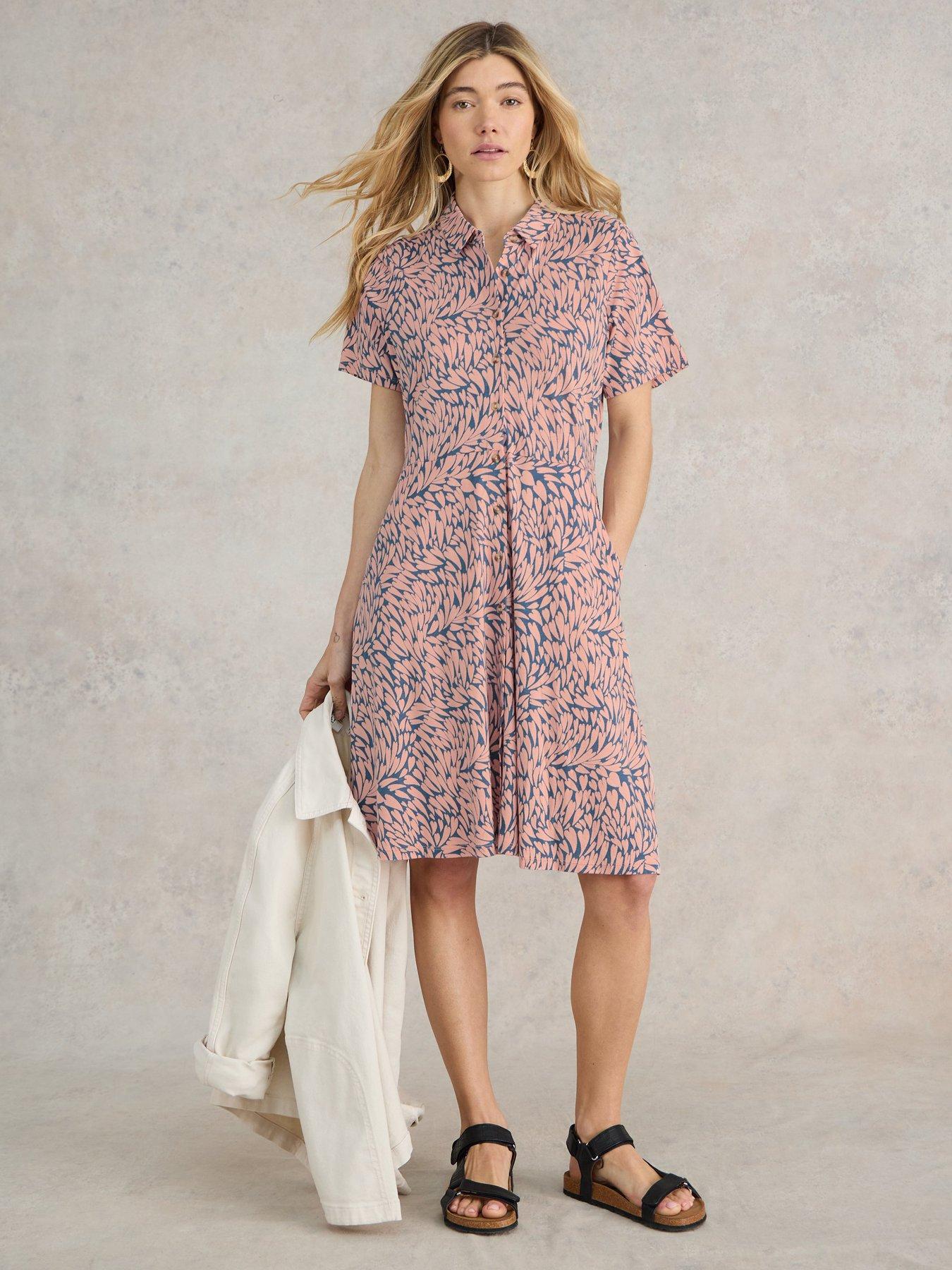 White Stuff Ria Jersey Shirt Dress Pink Very