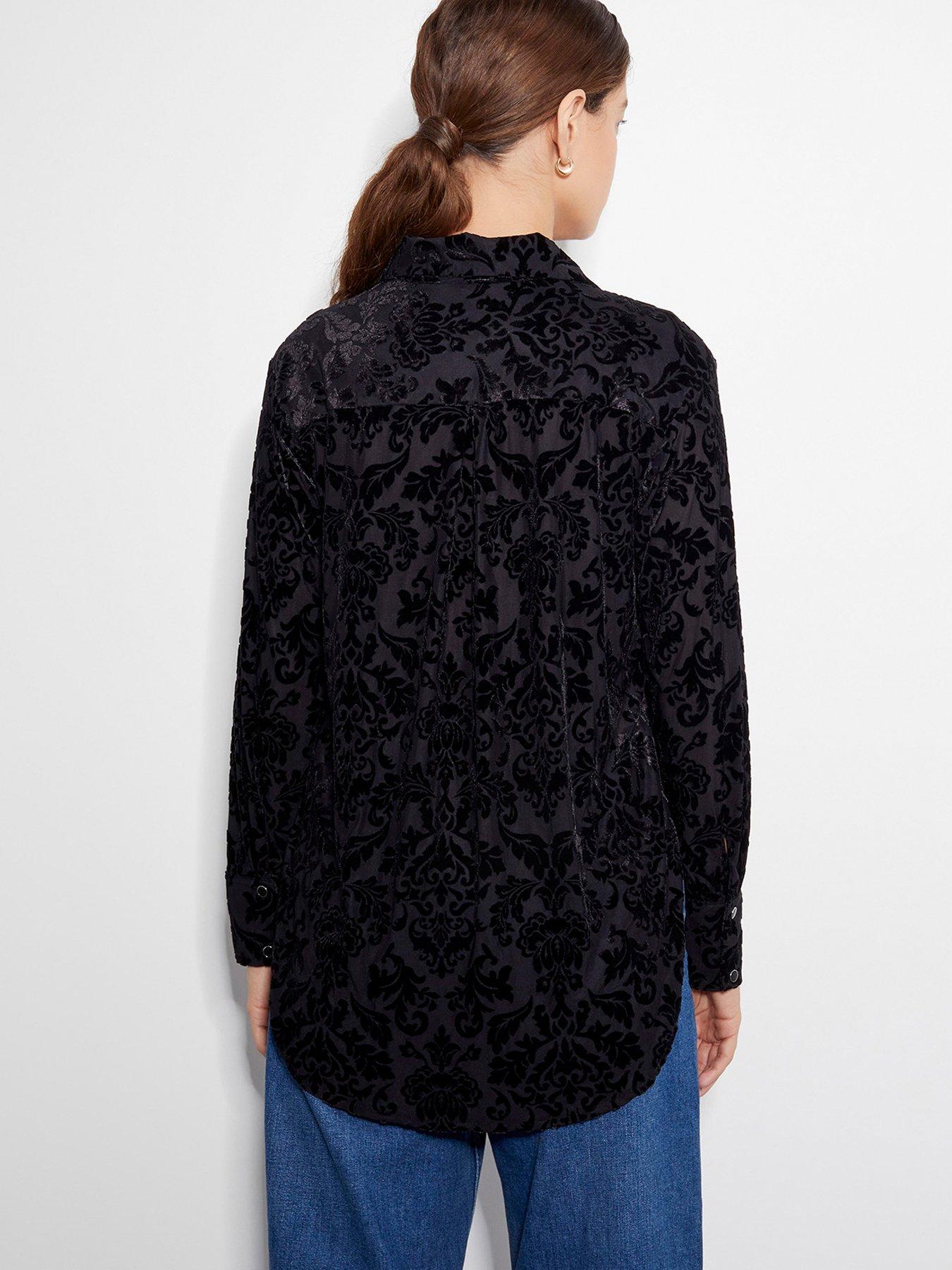 Image 2 of 5 of Monsoon Dee Devore Shirt - Black