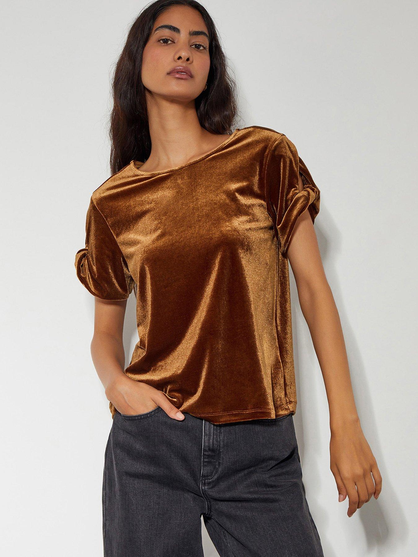 Monsoon Viv Velvet Shirt - Bronze | Very