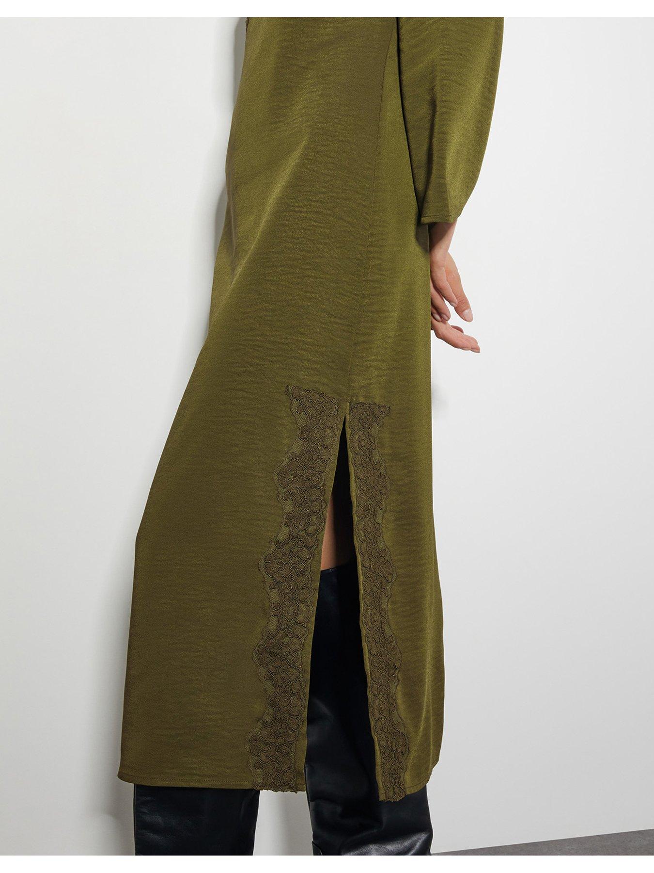 Image 3 of 5 of Monsoon Nyla Column Dress - Green