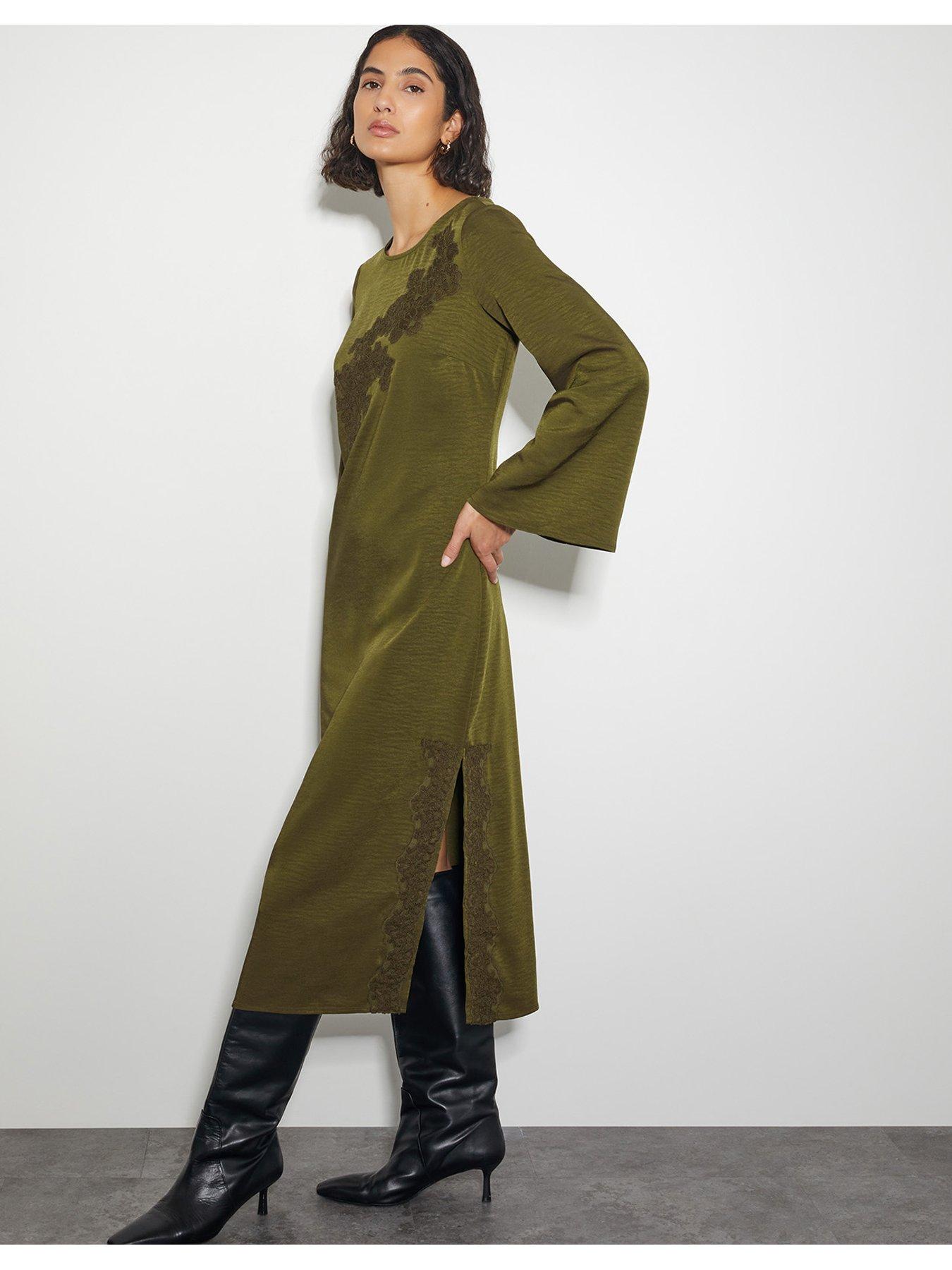 Image 5 of 5 of Monsoon Nyla Column Dress - Green