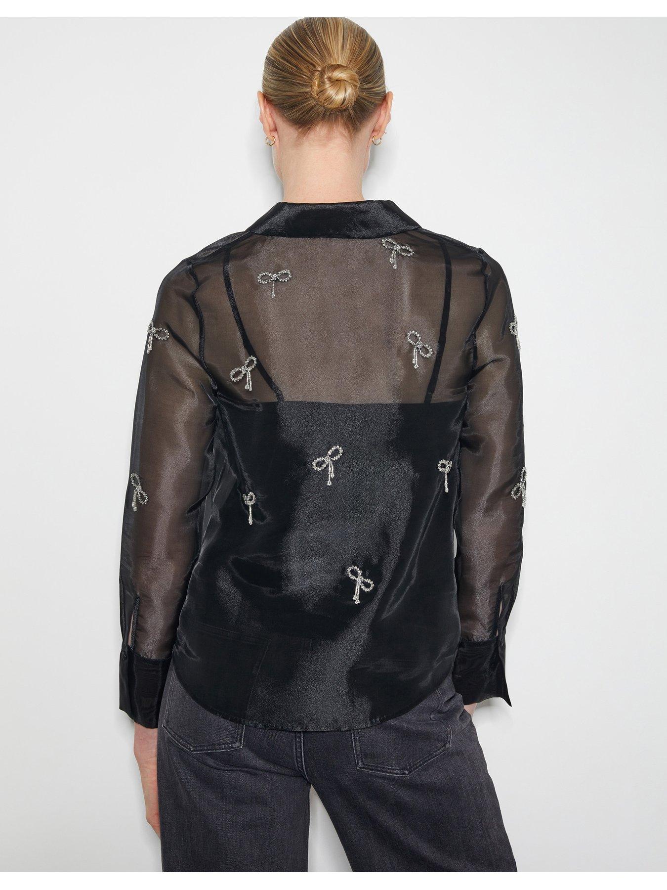Image 2 of 5 of Monsoon Betty Bow Blouse - Black