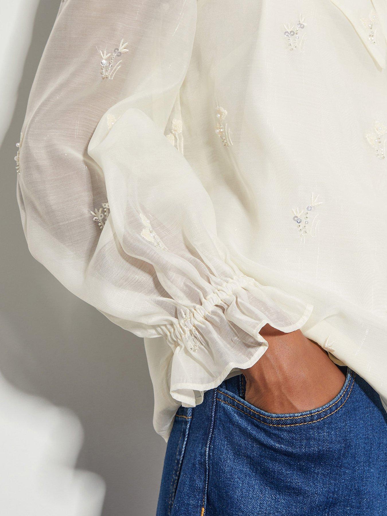 Image 4 of 4 of Monsoon Mae Blouse - Cream