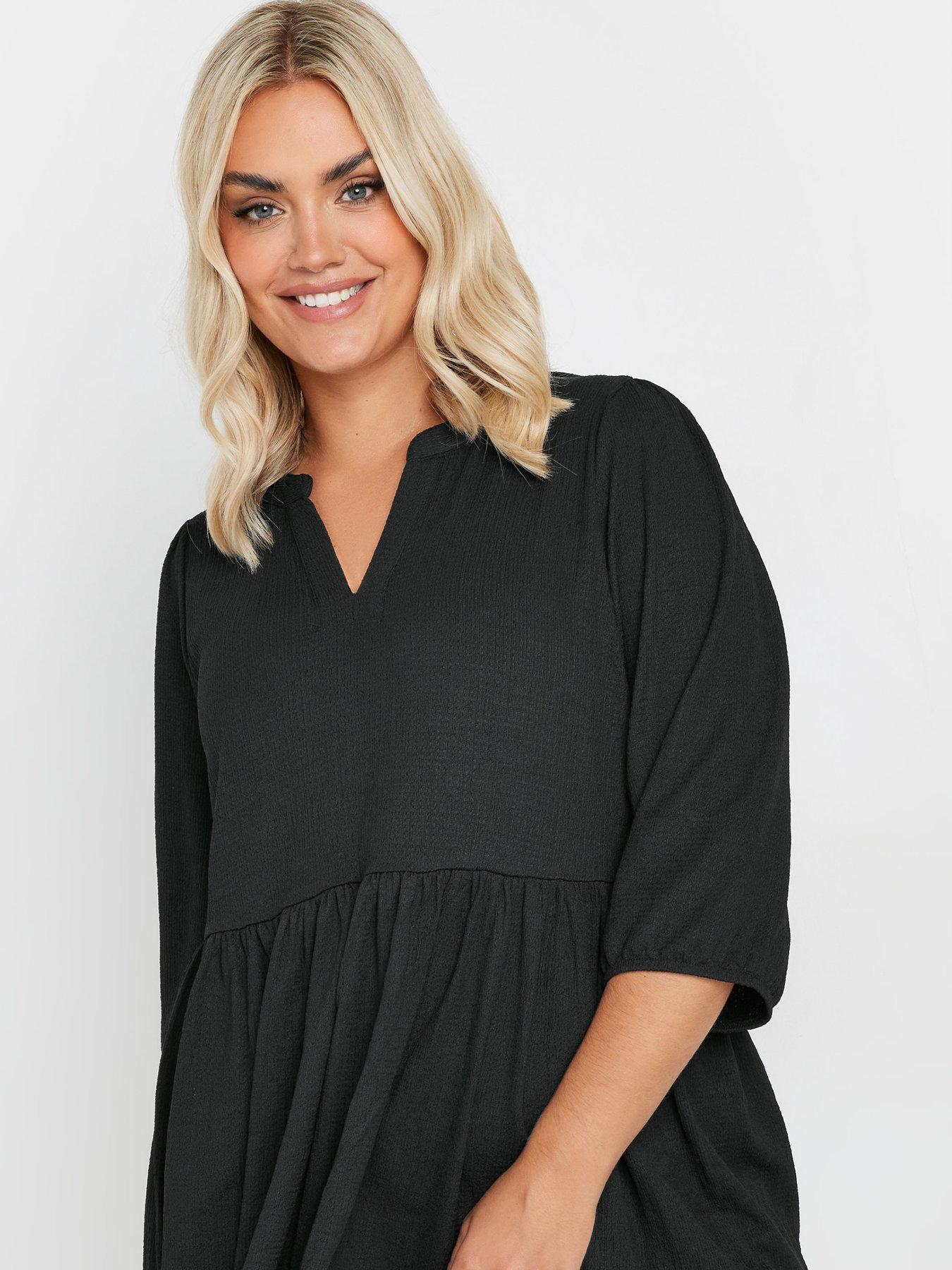 Image 4 of 4 of Yours Curve Smock Top - Black