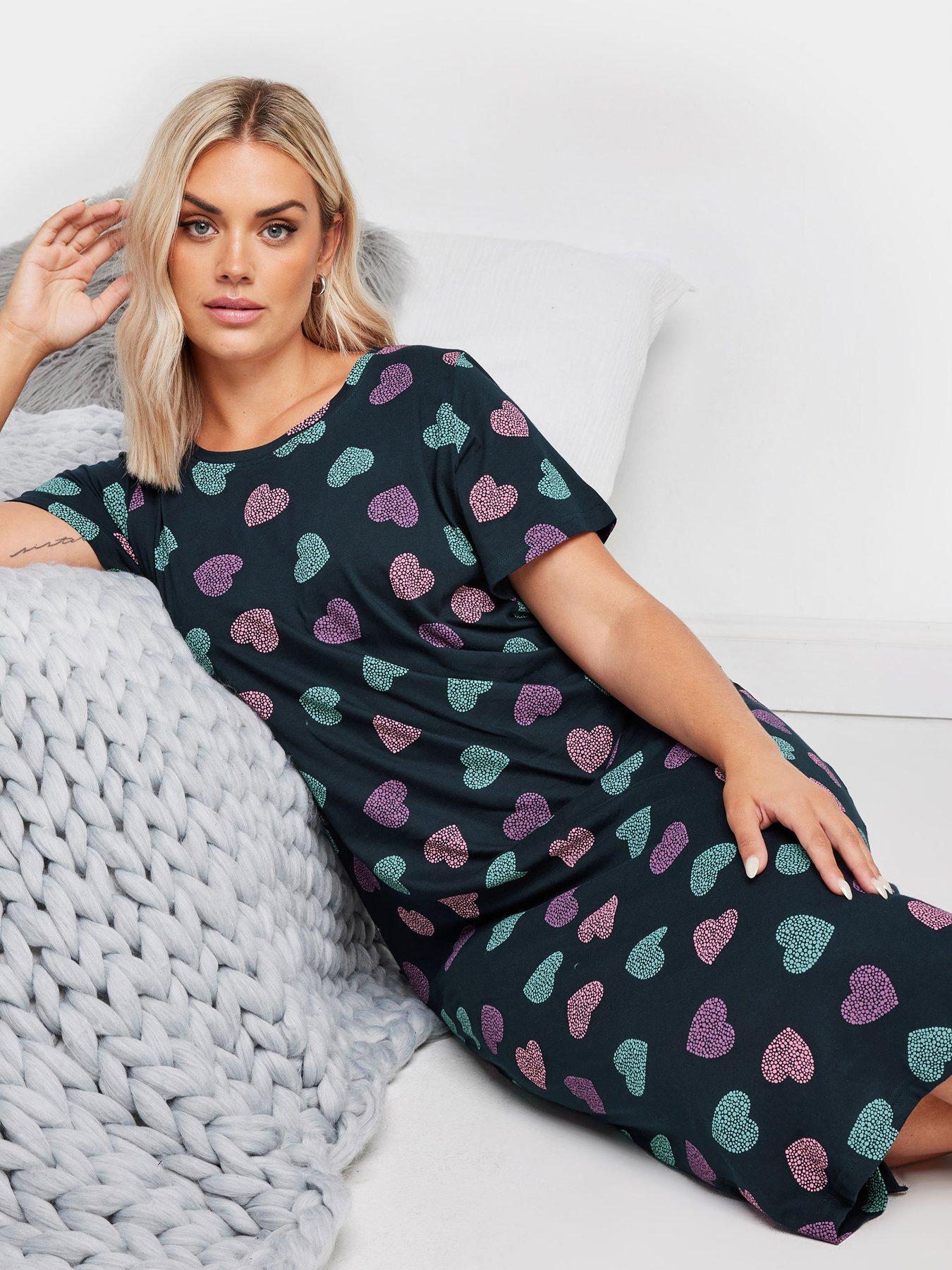 undefined Curve Dotty Heart Midaxi Nightdress