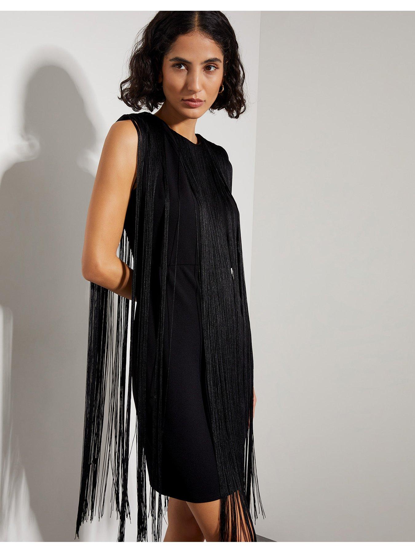 Monsoon Tara Tassel Dress - Black | Very