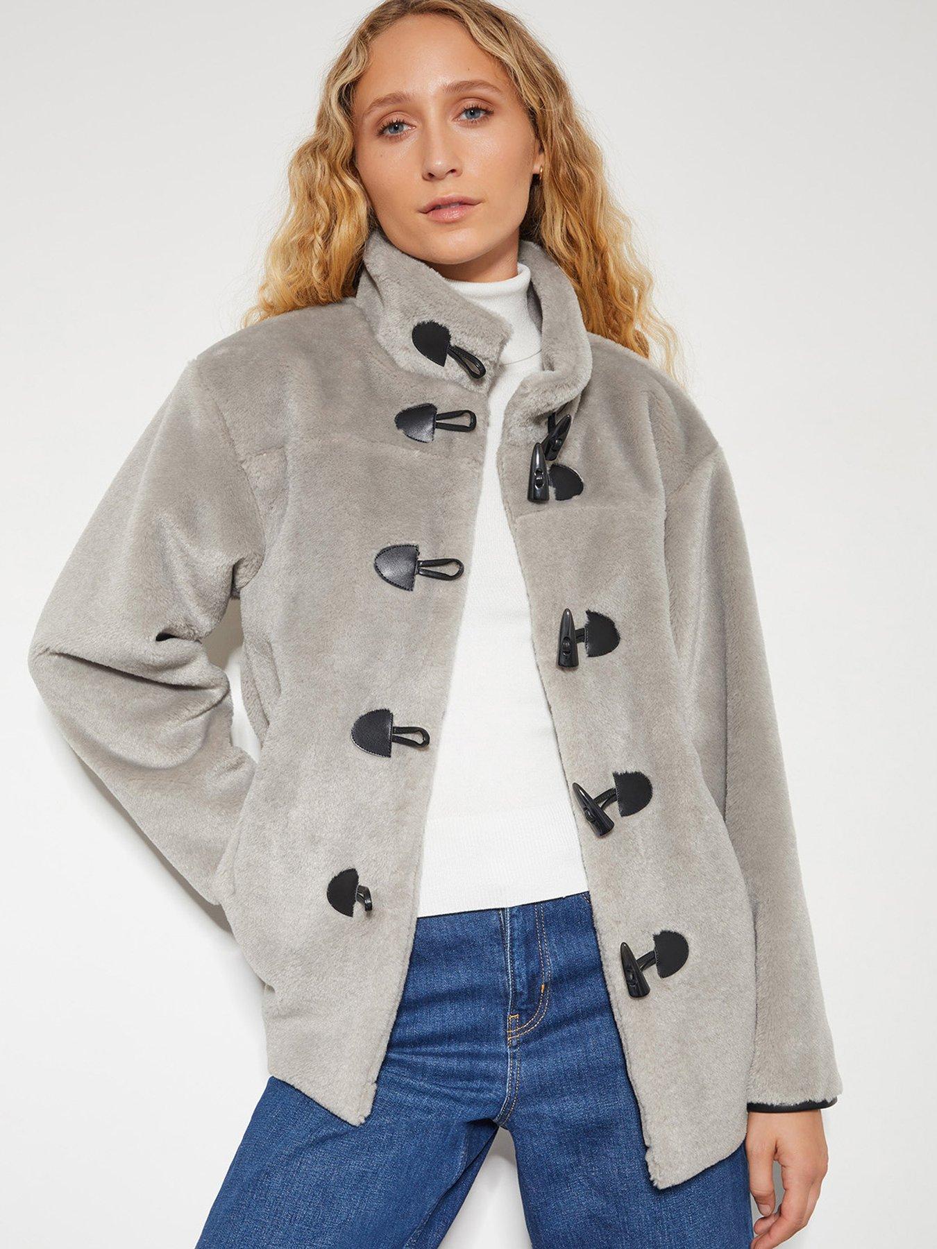 Image 1 of 4 of Monsoon Dakota Faux Fur Duffle Coat - Mink