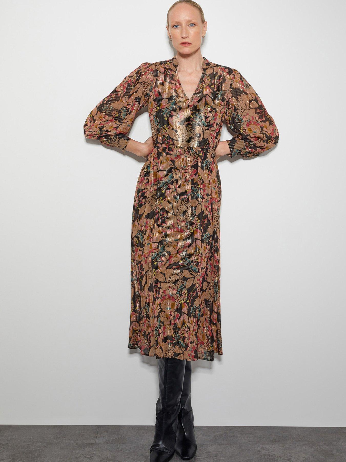 Monsoon Felicity Lurex Dress Black Very