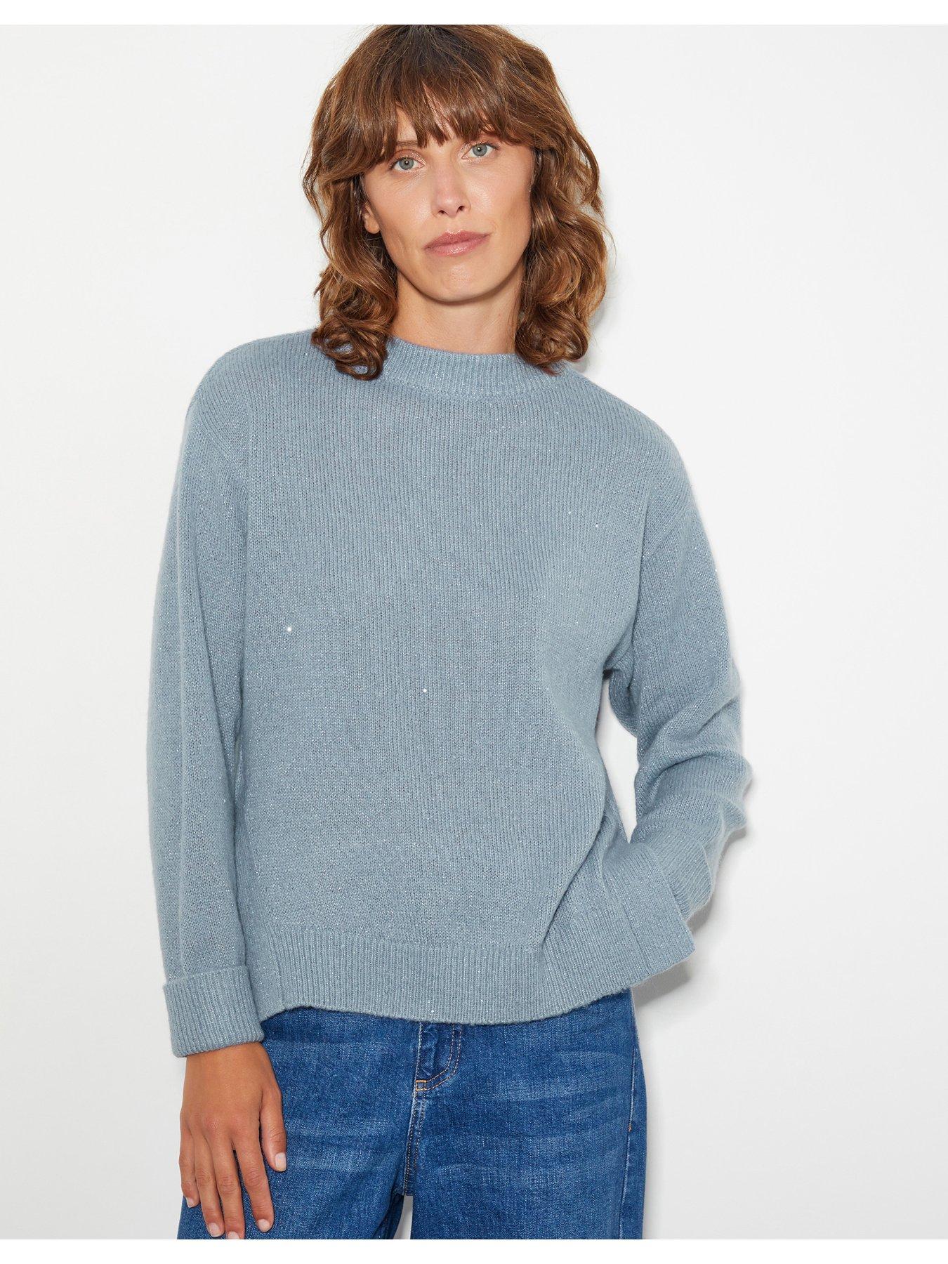 Image 1 of 6 of Monsoon Sara Sequin Jumper - Blue