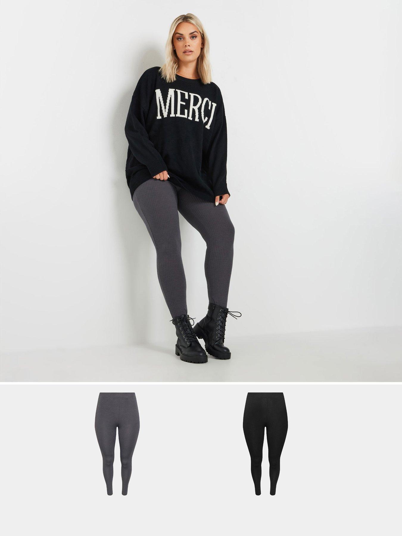 undefined Curve 2 Pack Ribbed Legging - Black