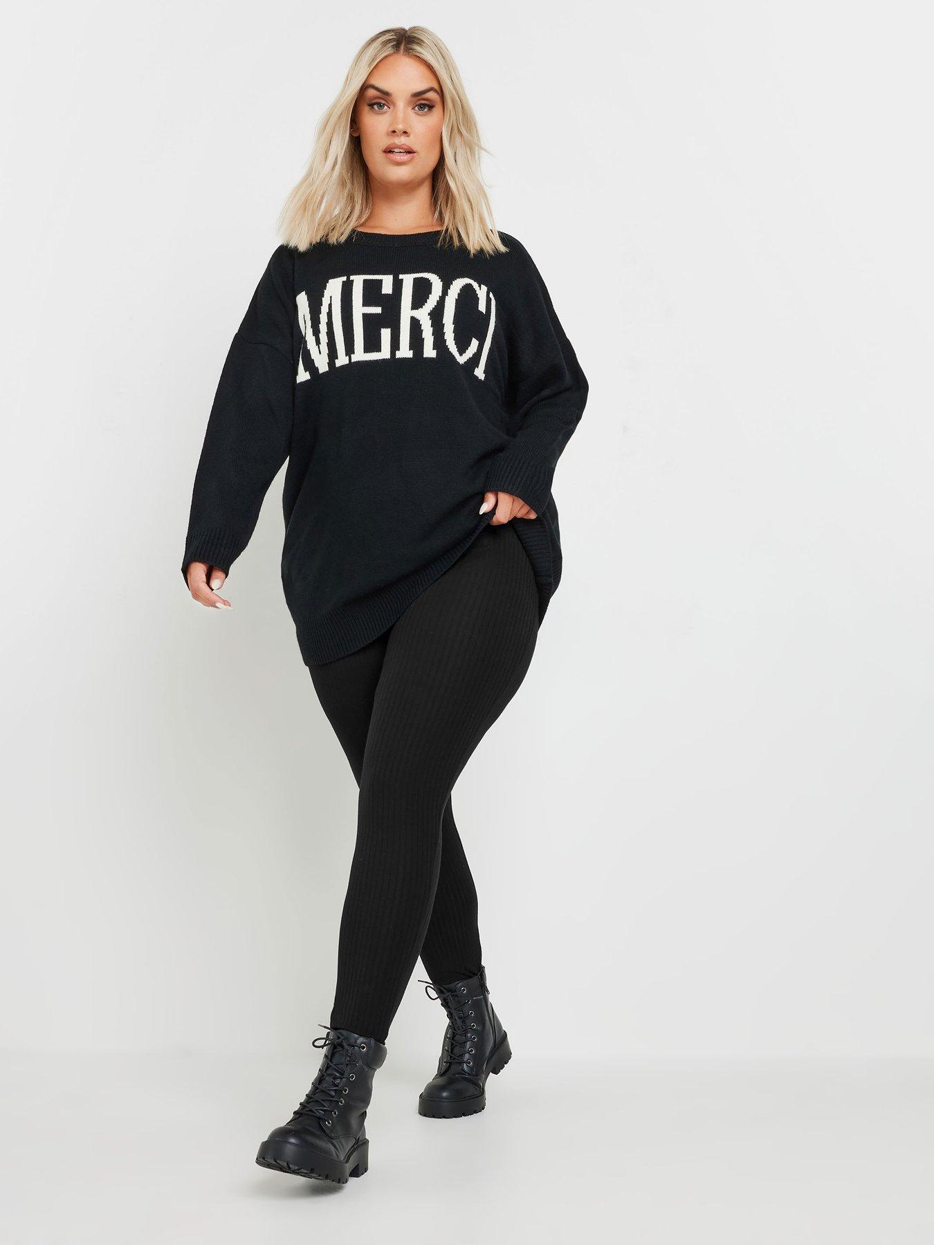 Image 4 of 4 of Yours Curve 2 Pack Ribbed Legging - Black