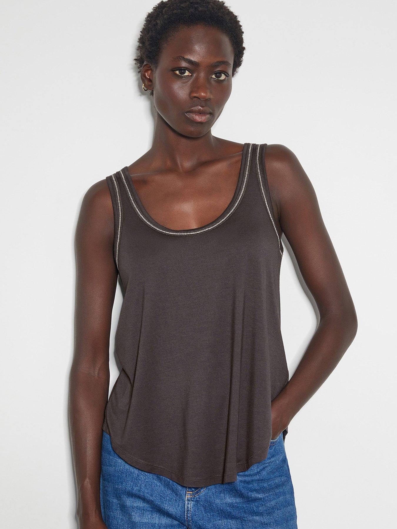 Image 1 of 4 of Monsoon Jess Jersey Cami Charcoal - Grey