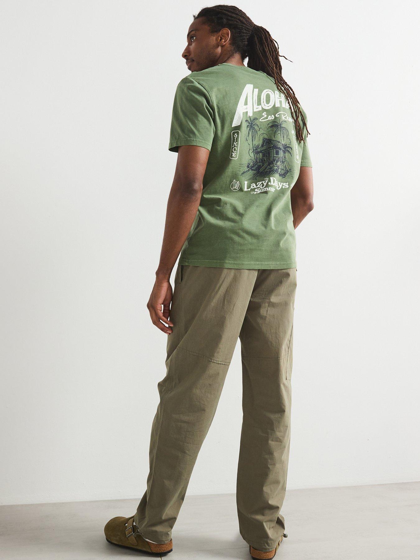 Image 2 of 6 of Very Man Back And Chest Graphic T-Shirt - Green