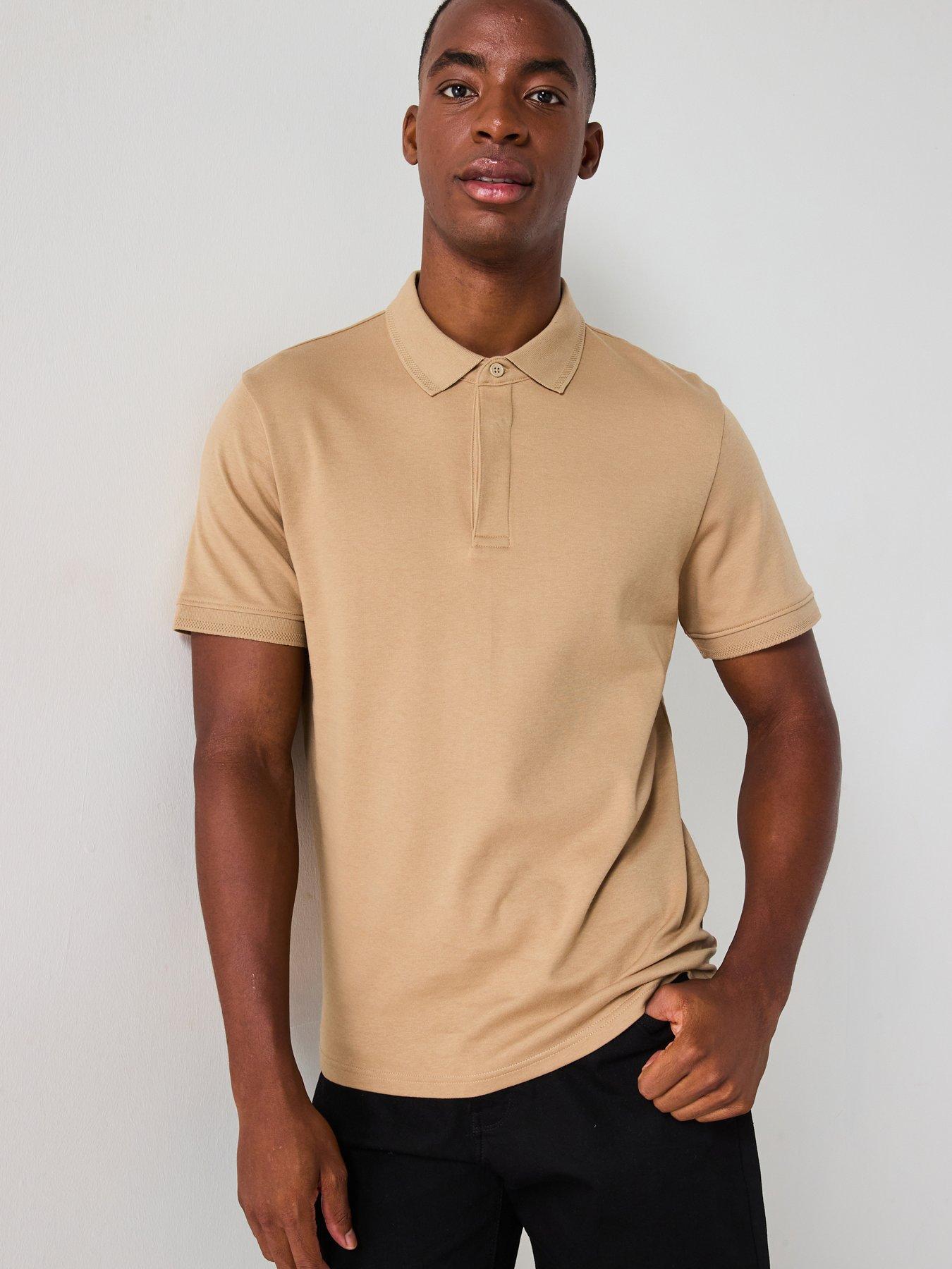 undefined Interlock Concealed Placket Polo - Brown