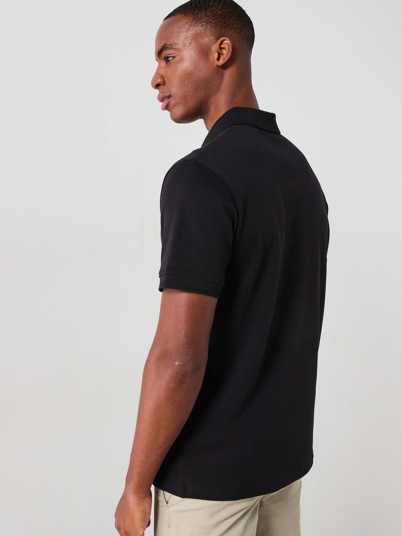 Image 2 of 6 of Very Man Interlock Concealed Placket Polo - Black