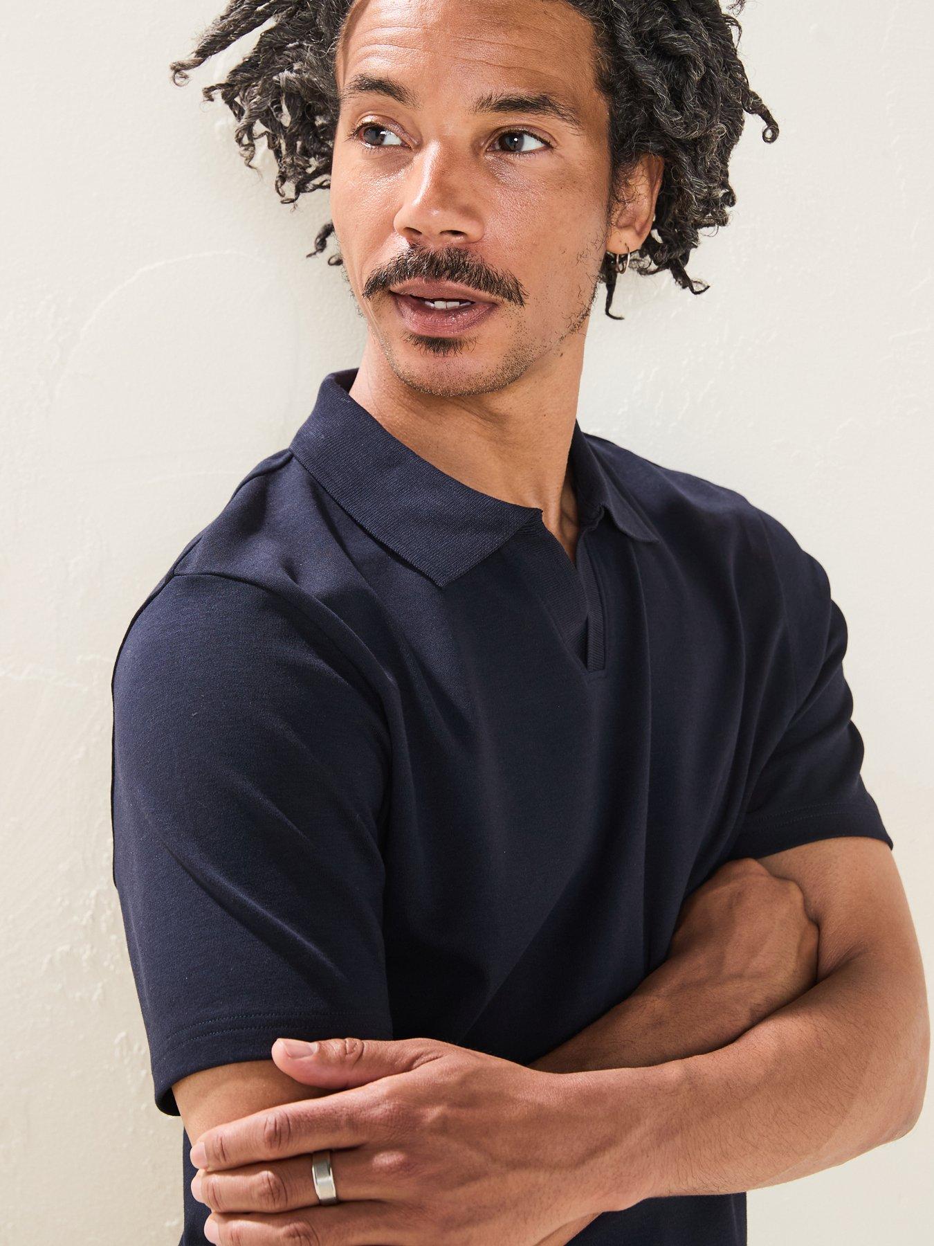 Image 4 of 6 of Very Man Interlock Notch Polo - Navy