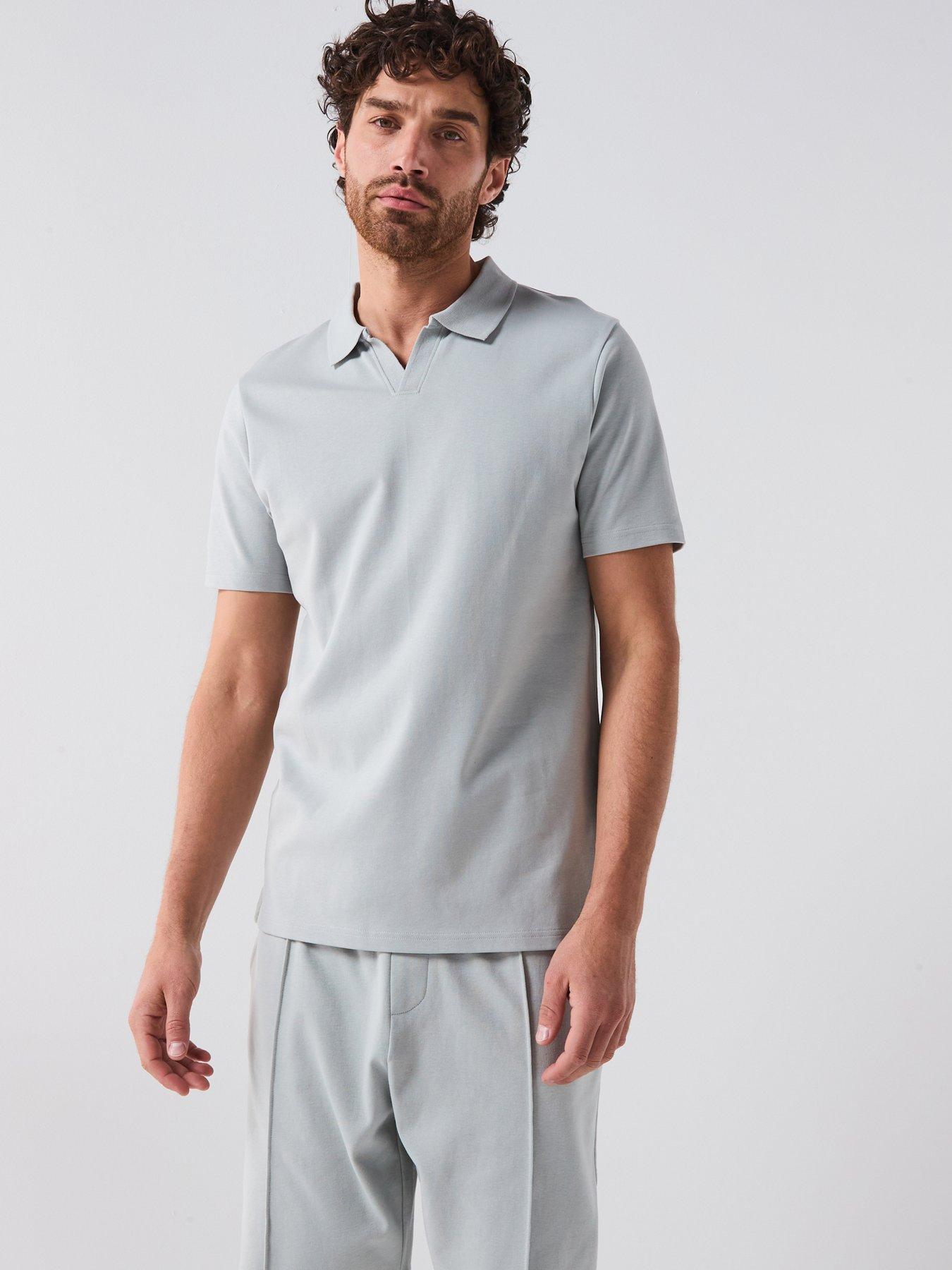 Image 5 of 5 of Very Man Interlock Notch Polo - Light Grey