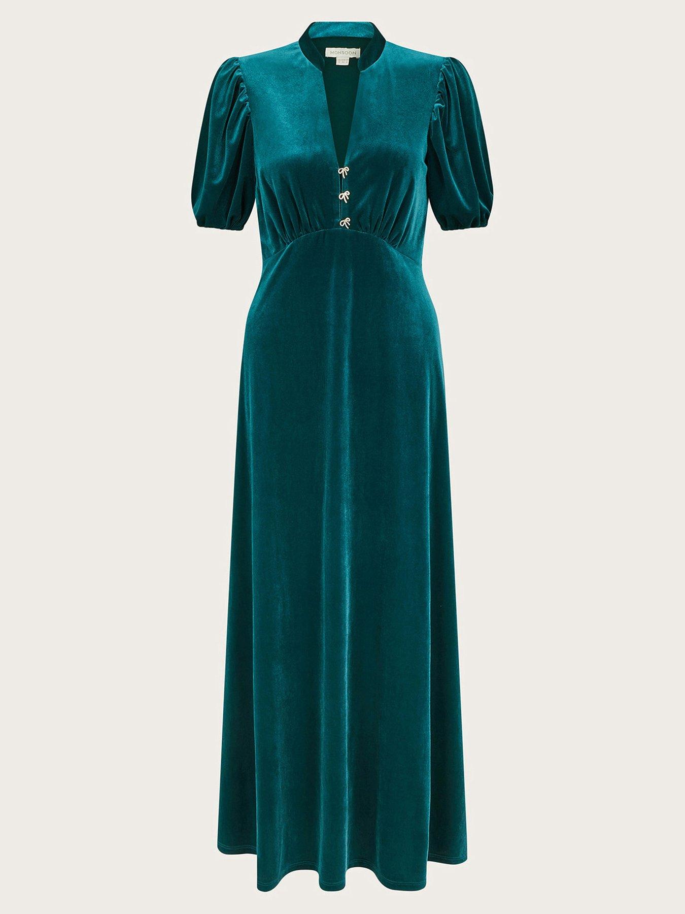 Monsoon Veronique Bow Dress Peacock Very